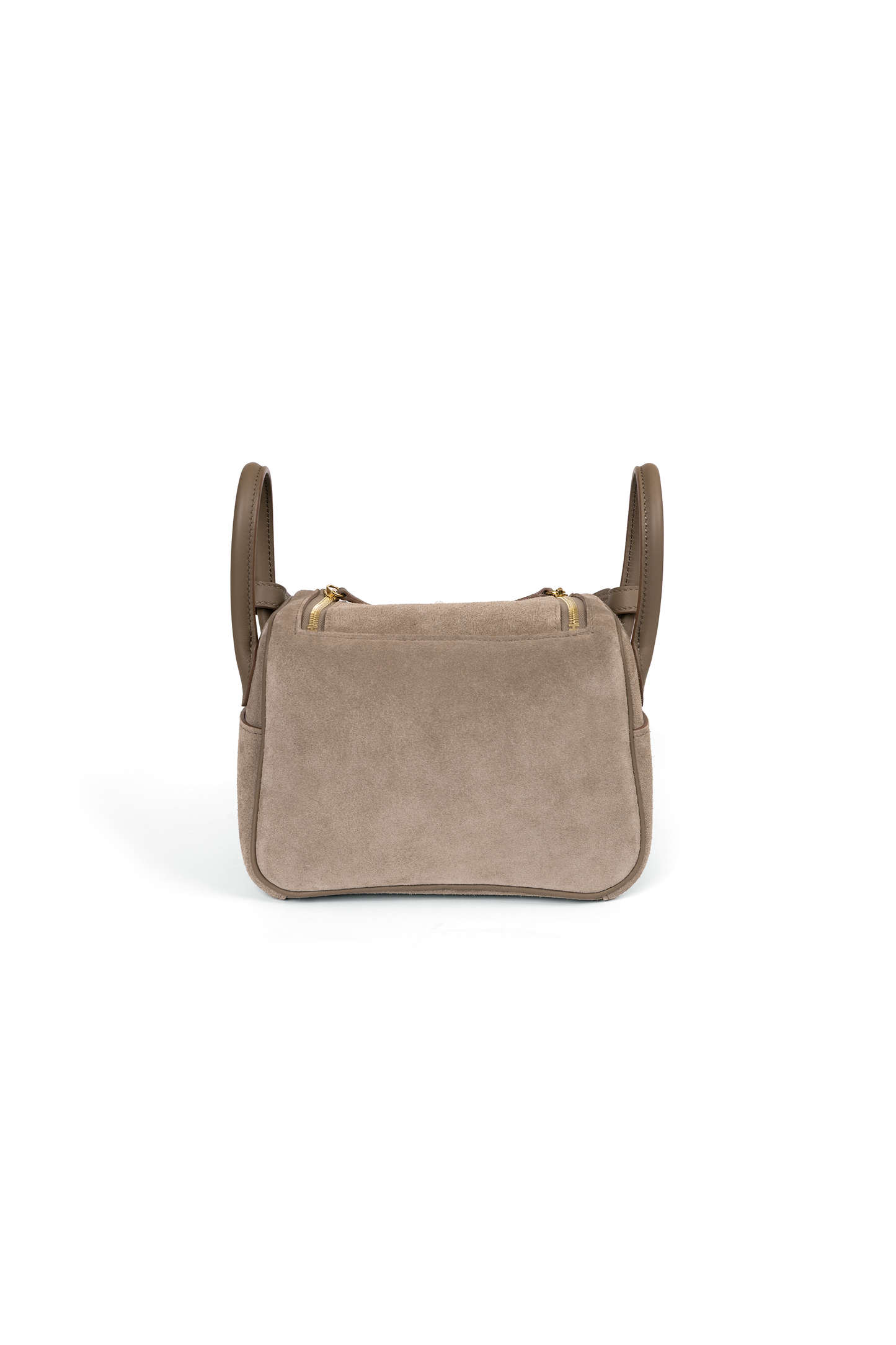 Hermes Mini Lindy Grizzly in Etoupe with Gold Hardware