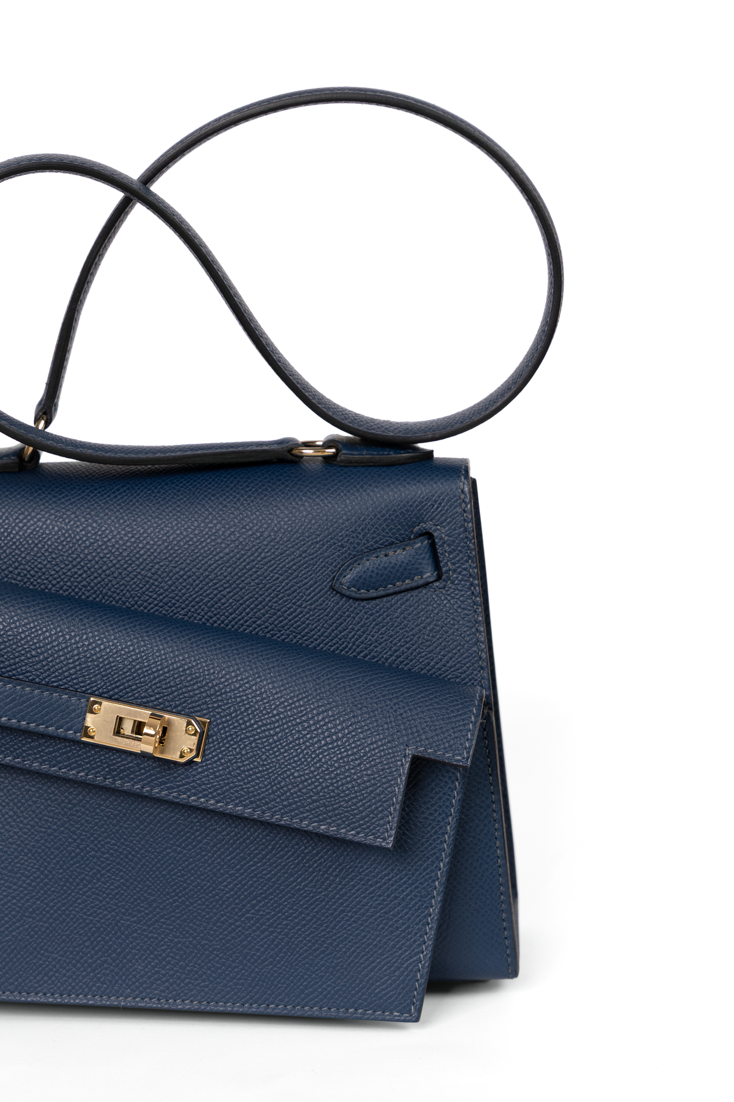 Hermes Kelly Desordre in Blue De Prusse with Gold Hardware