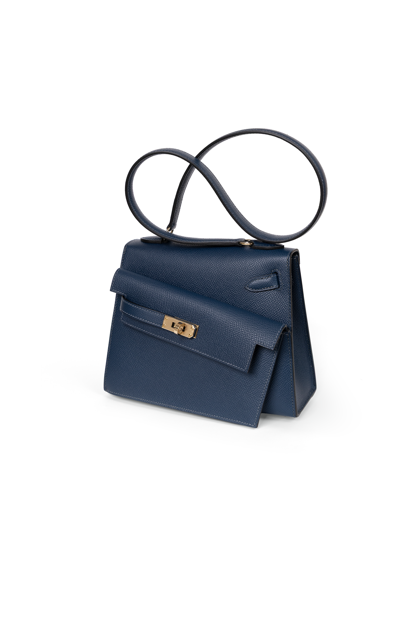 Hermes Kelly Desordre in Blue De Prusse with Gold Hardware
