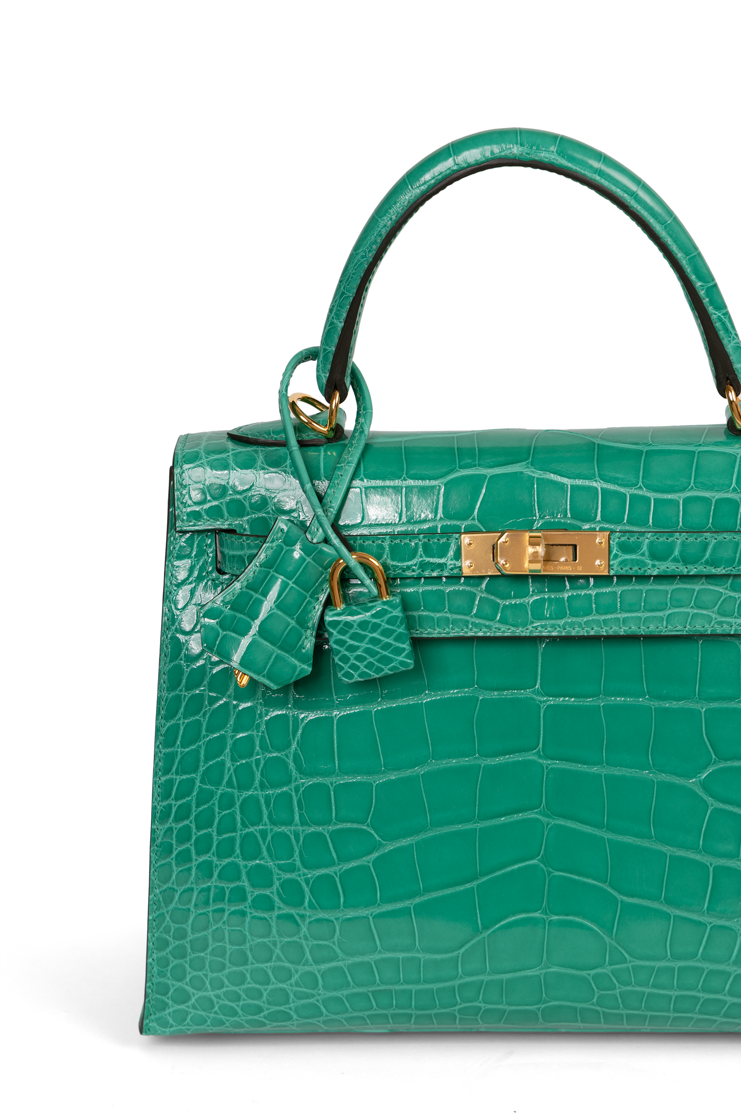 Hermes Kelly 25 Alligator in Vert Jade with Gold Hardware
