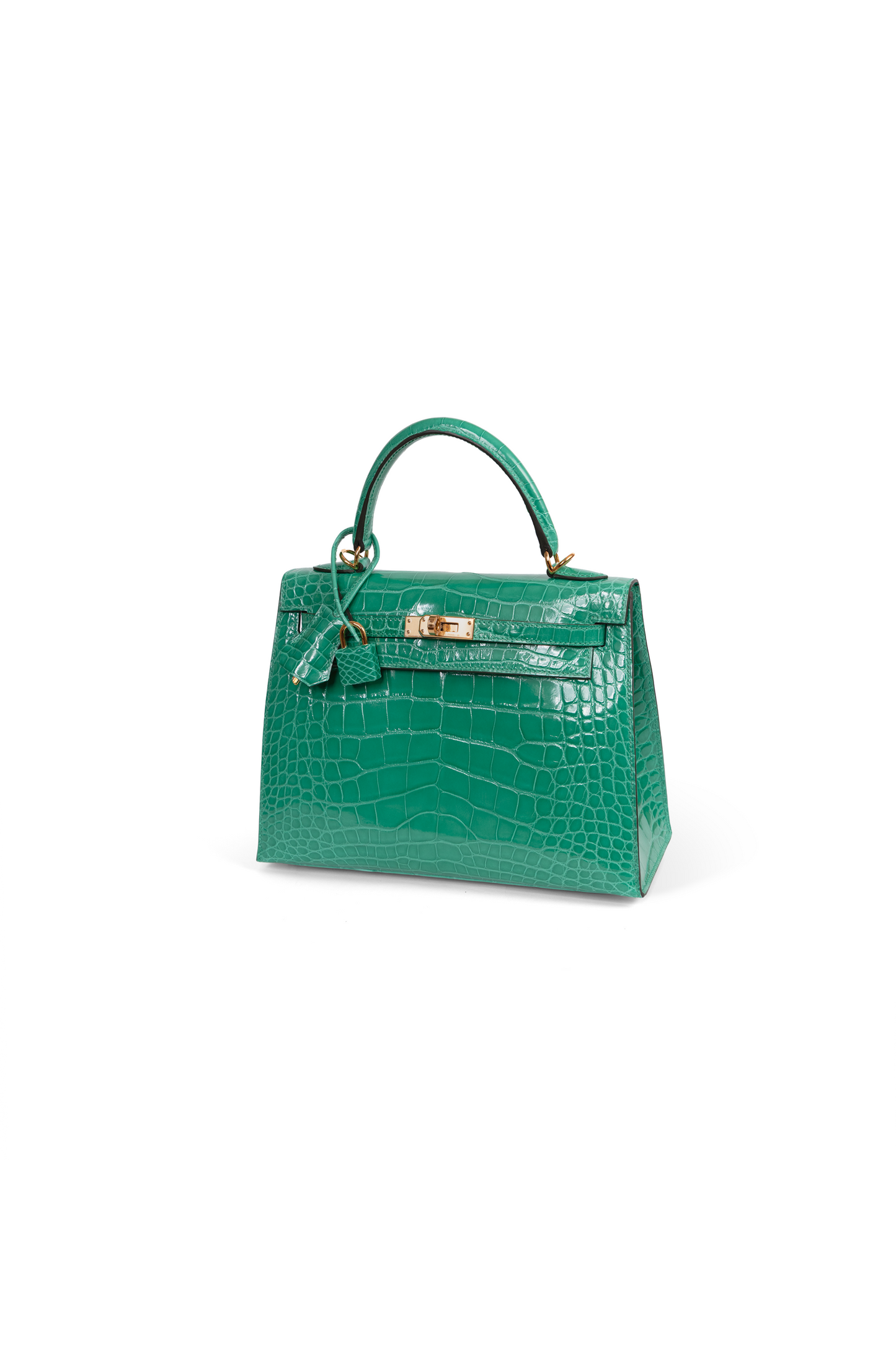 Hermes Kelly 25 Alligator in Vert Jade with Gold Hardware