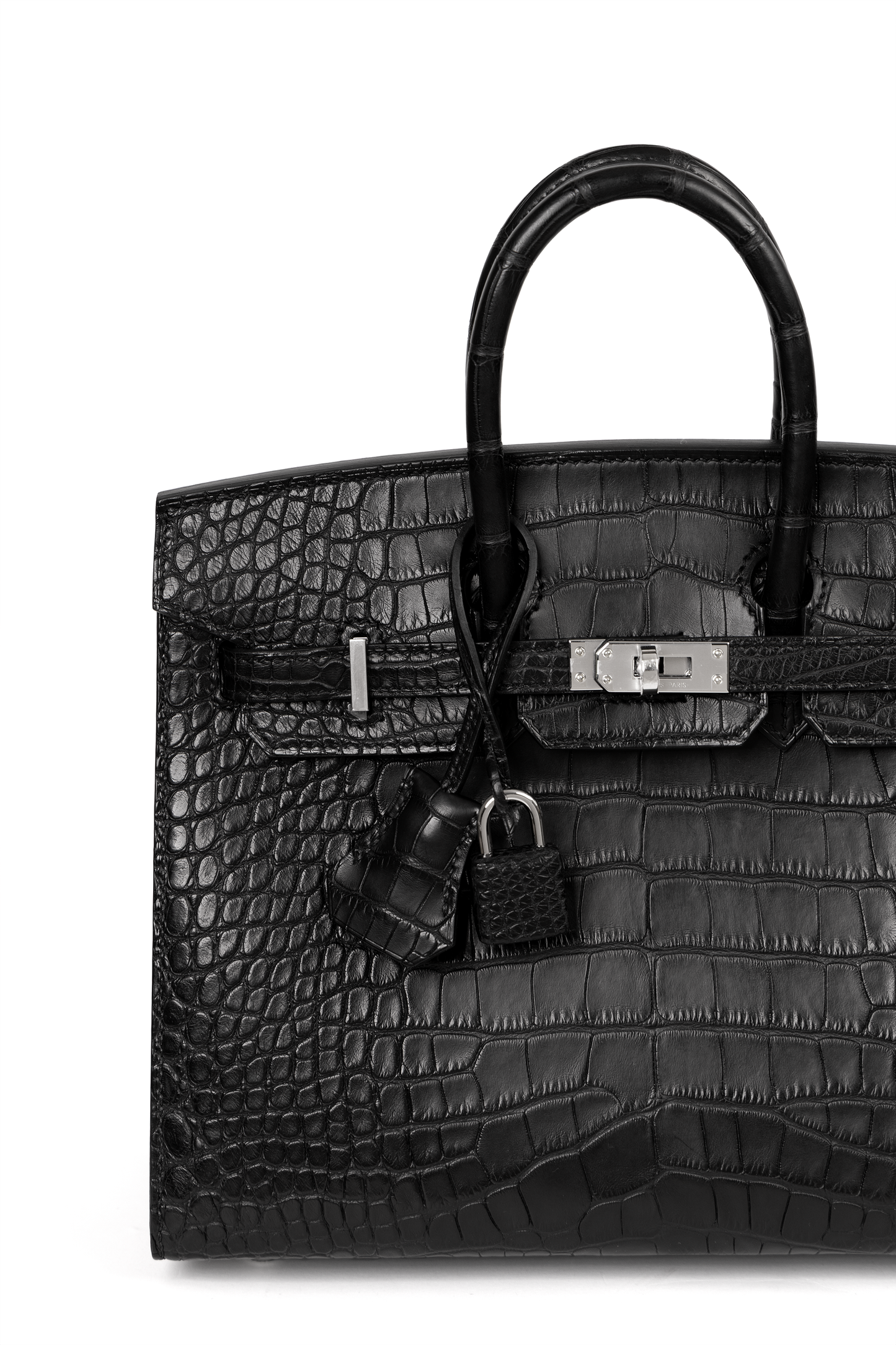 Hermes Birkin 25 Matte Alligator in Black with Silver Hardware