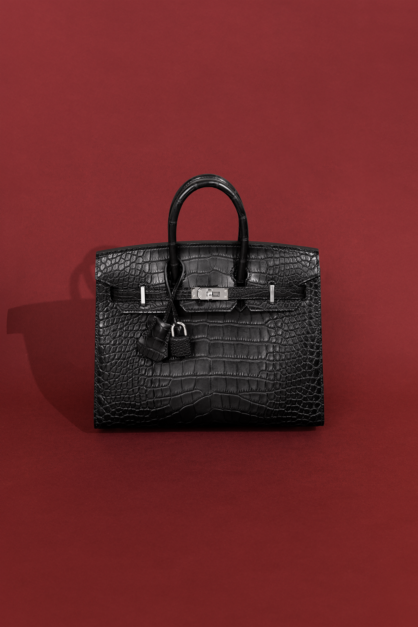 Hermès Birkin 25 Matte Alligator in Black PHW