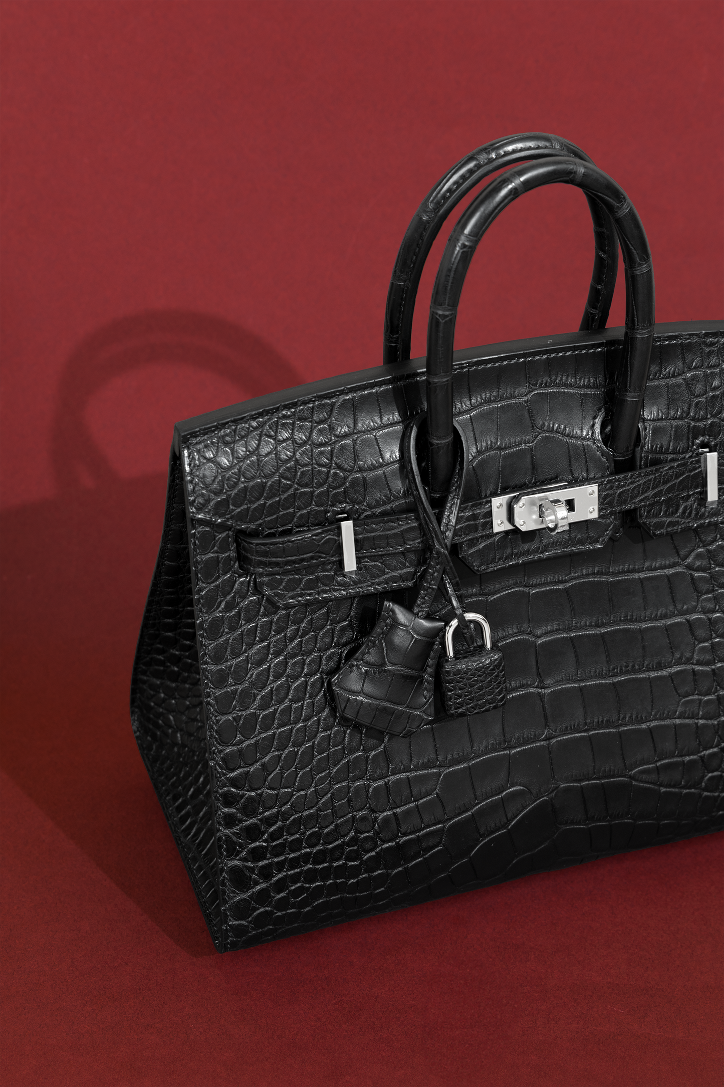 Hermès Birkin 25 Matte Alligator in Black PHW