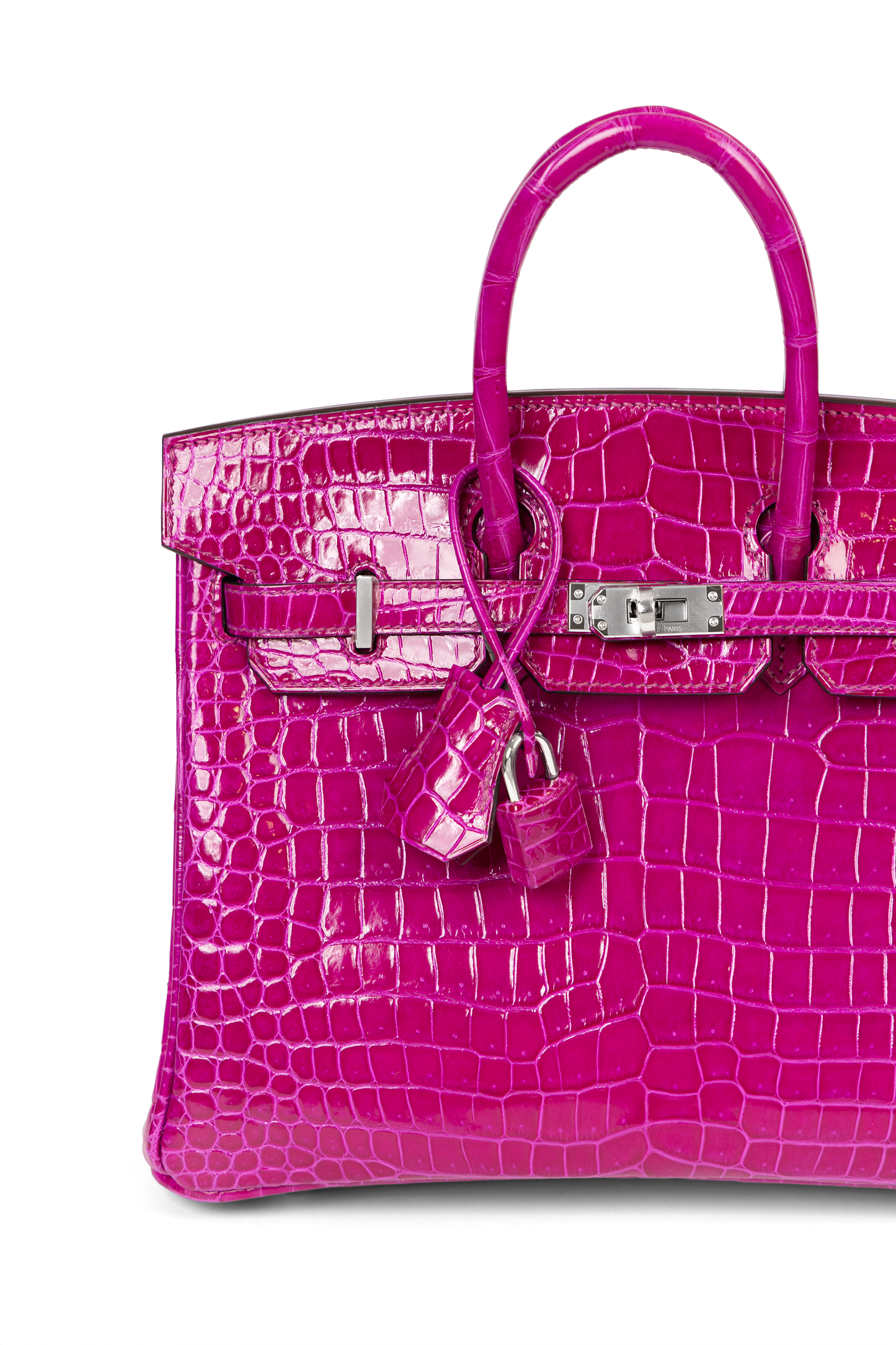 Hermes Birkin 25 Alligator in Rose Pourpre with Silver Hardware