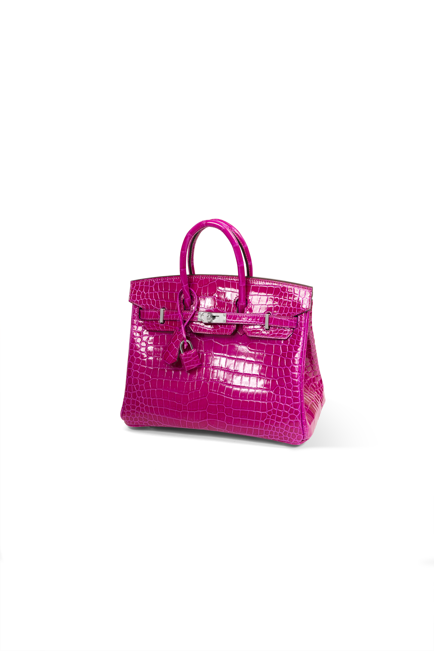 Hermes Birkin 25 Alligator in Rose Pourpre with Silver Hardware