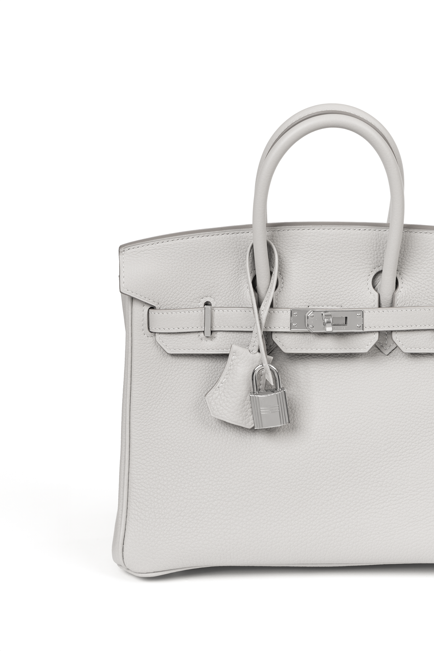 Hermes Birkin 25 Togo in Gris Perle/Nata with Silver Hardware