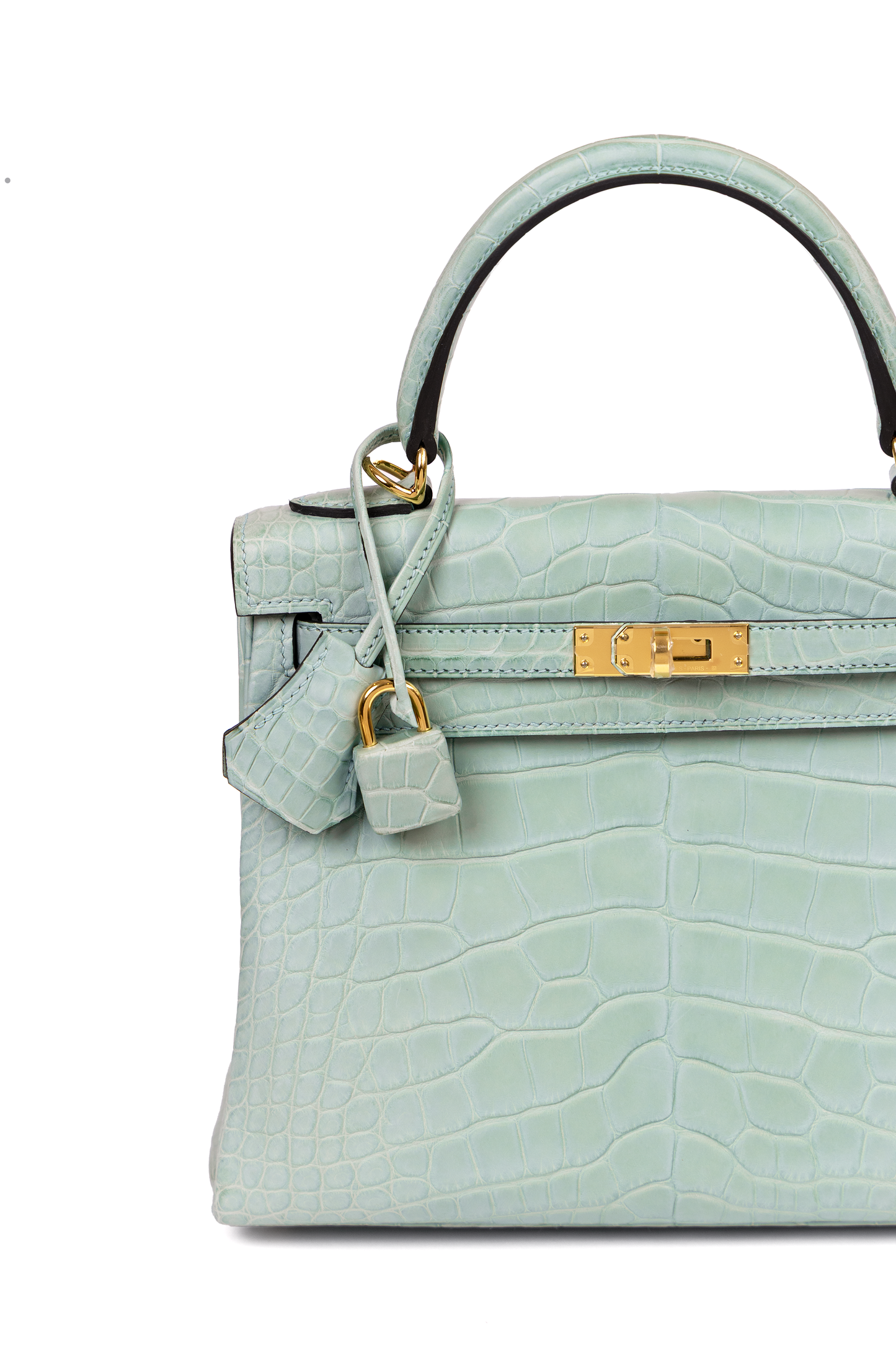 Hermes Kelly 25 Alligator in Vert D'eau with Gold Hardware