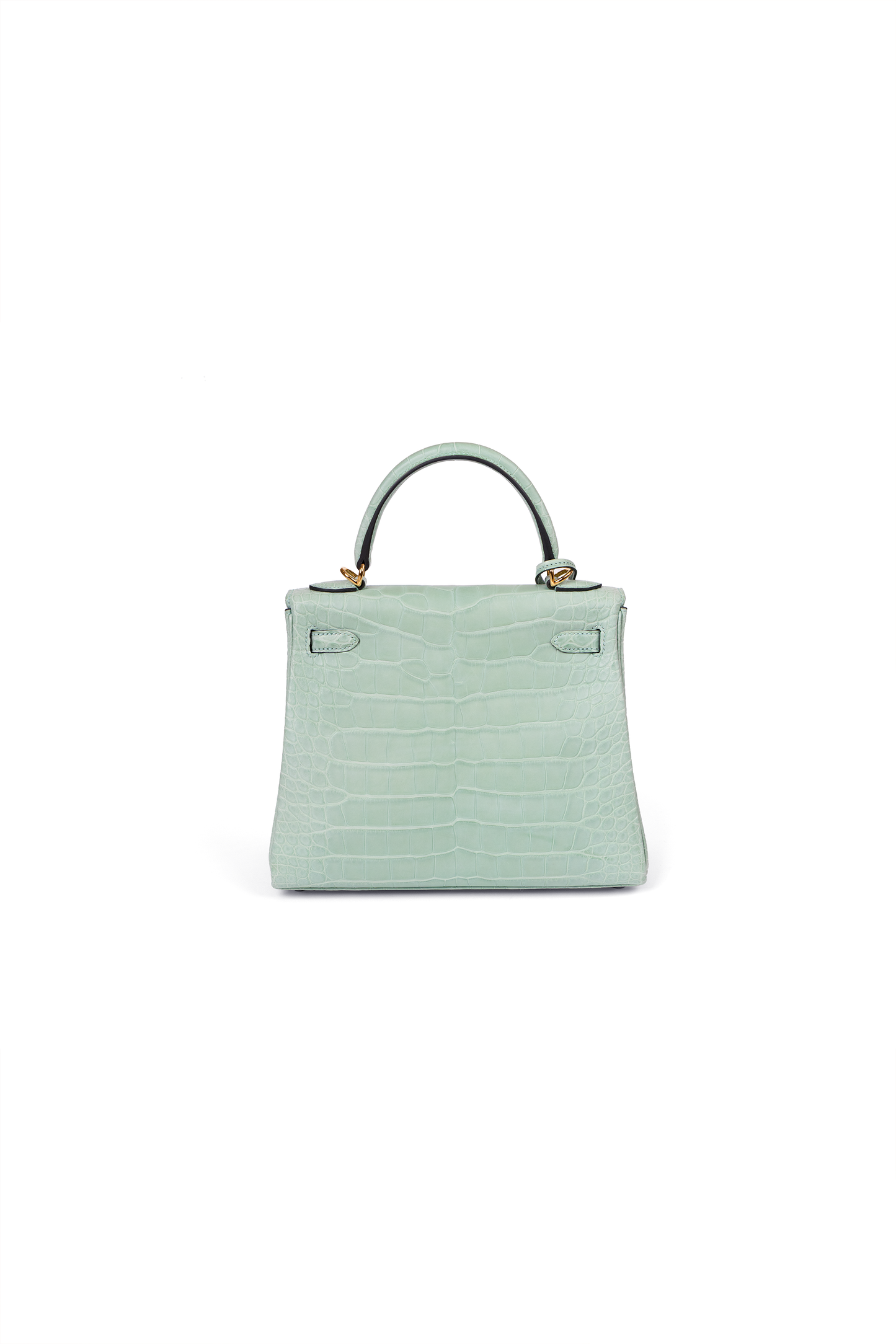 Hermes Kelly 25 Alligator in Vert D'eau with Gold Hardware