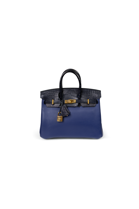 Hermes Birkin 25 Touch in Blue Indigo/Blue Sapphire with Gold Hardware