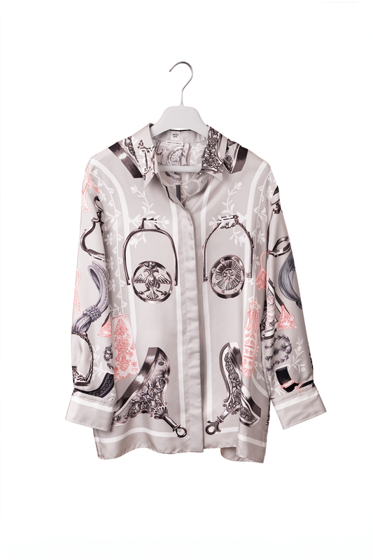 Hermes Silk Button Down Shirt