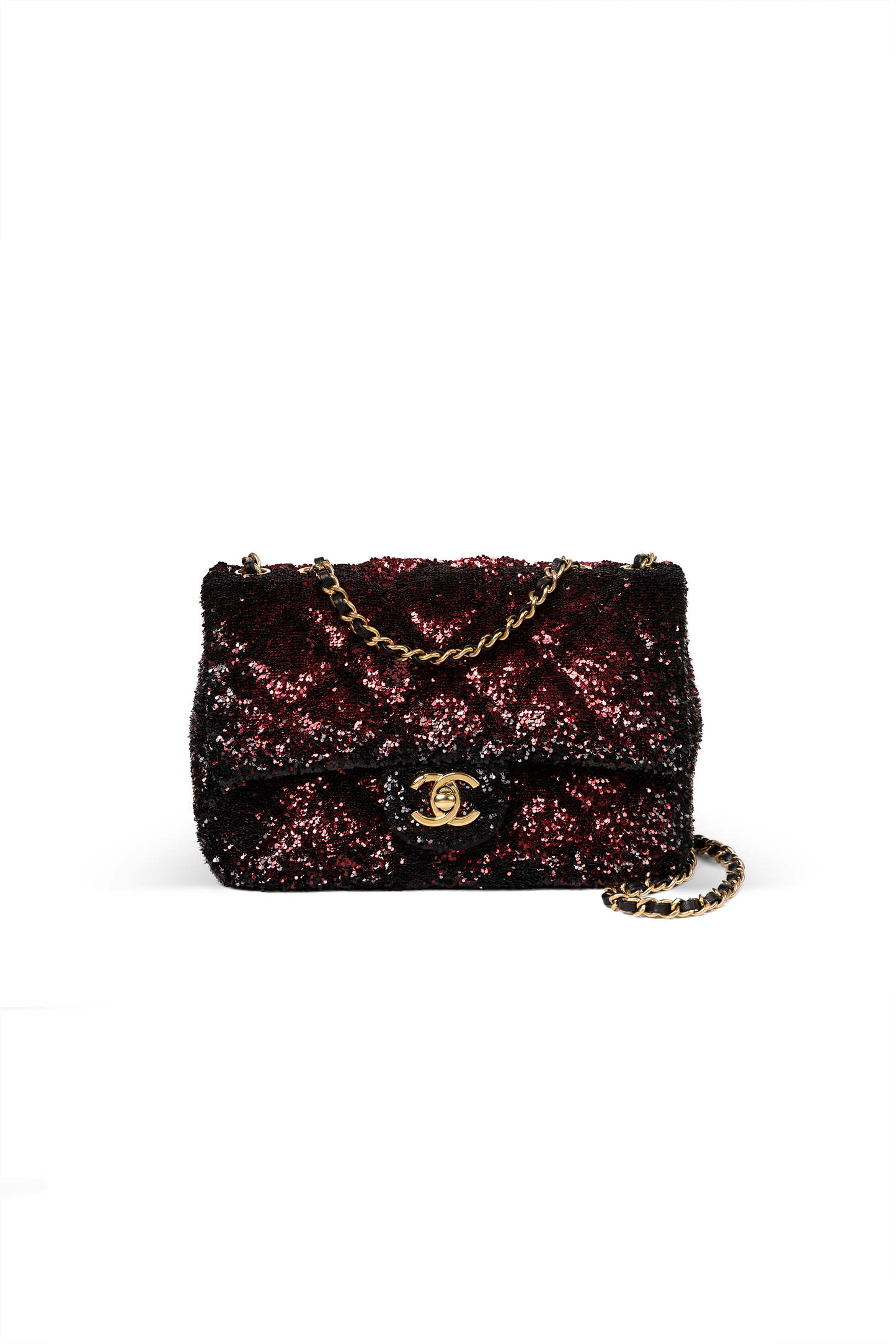 Chanel Black and Red Sequin Flap Bag
