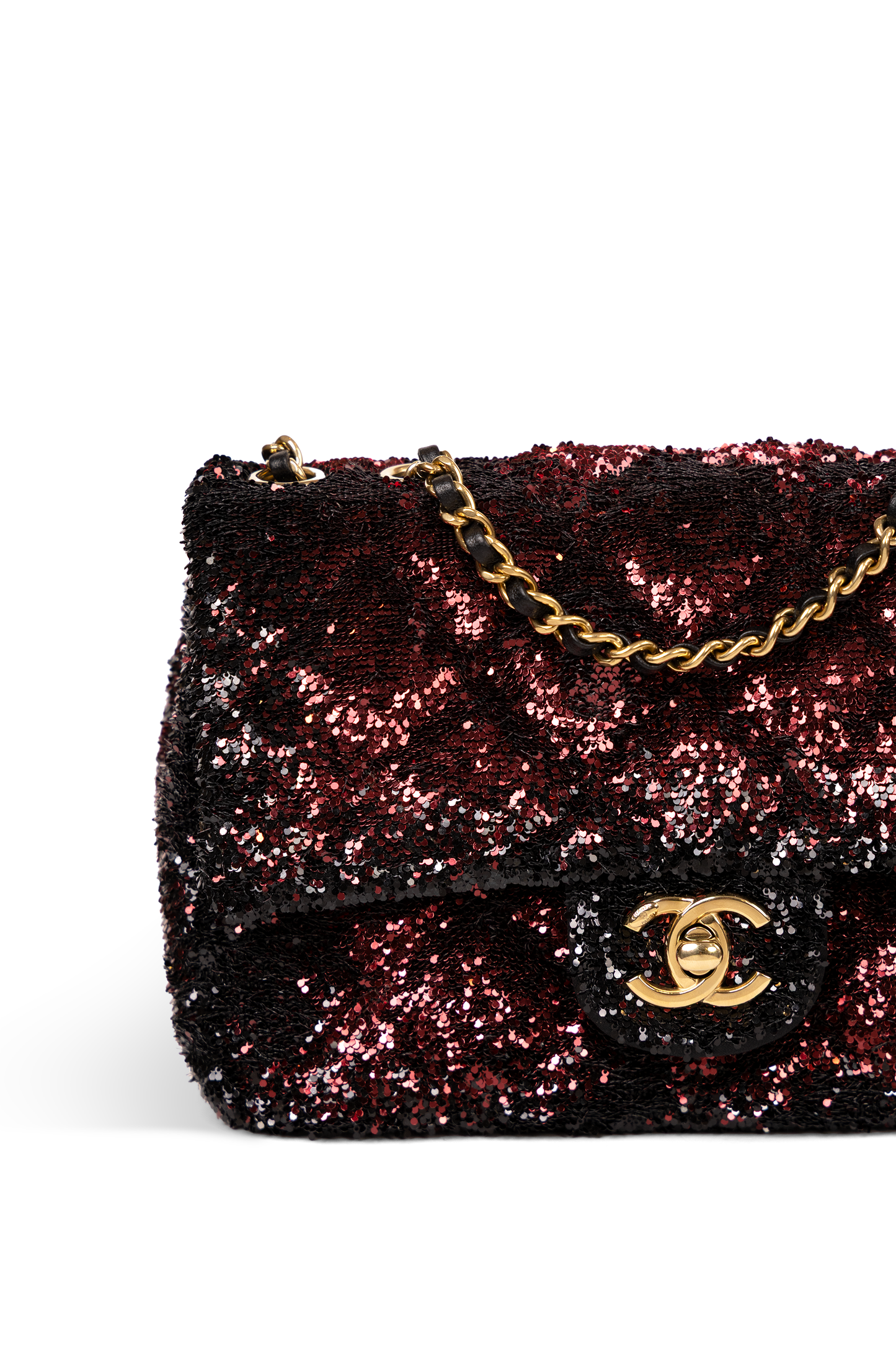 Chanel Black and Red Sequin Flap Bag