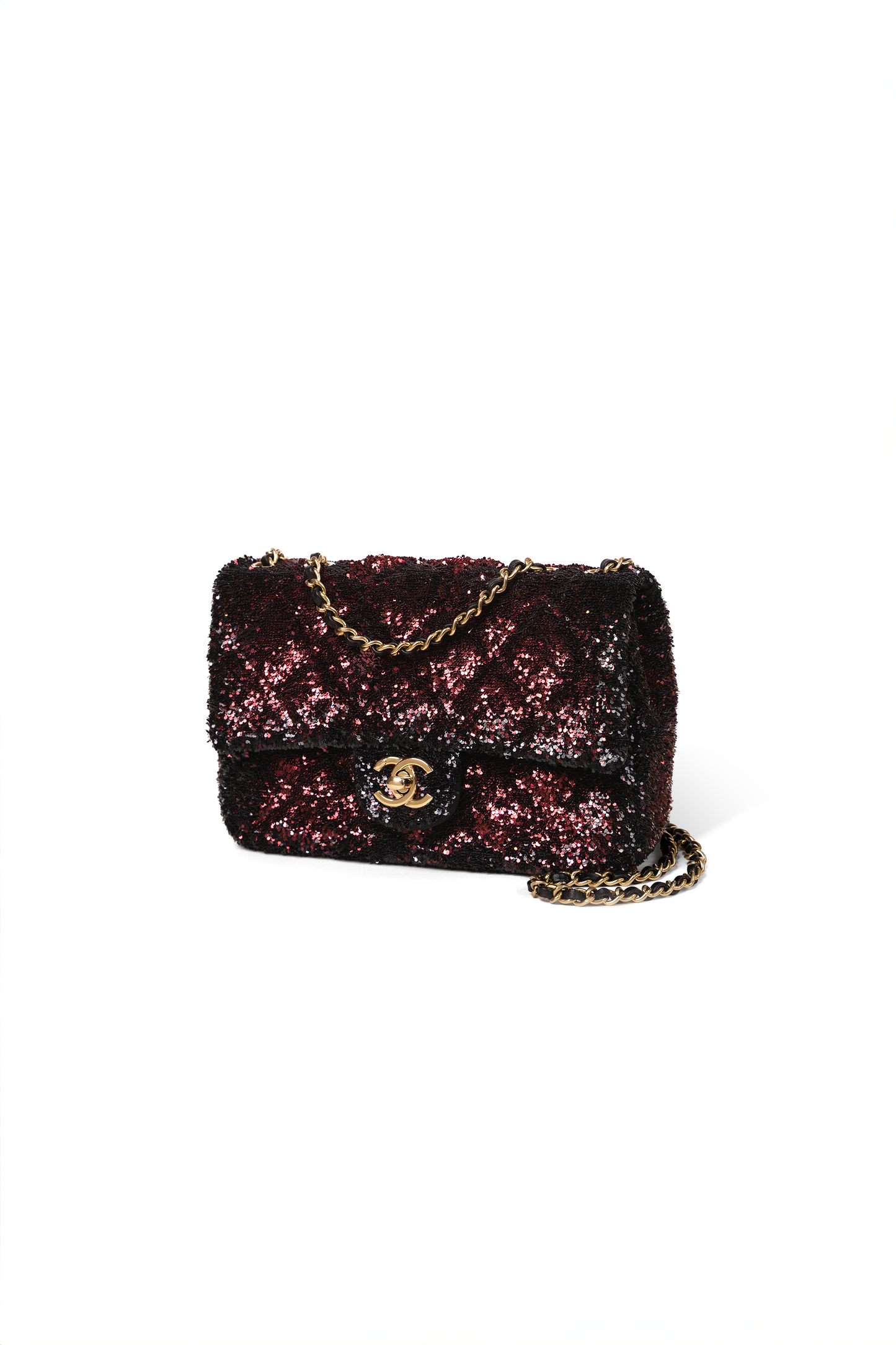 Chanel Black and Red Sequin Flap Bag