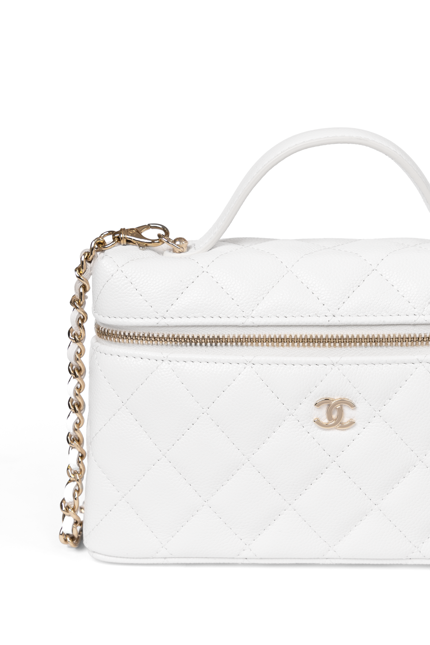 Chanel White Vanity Bag
