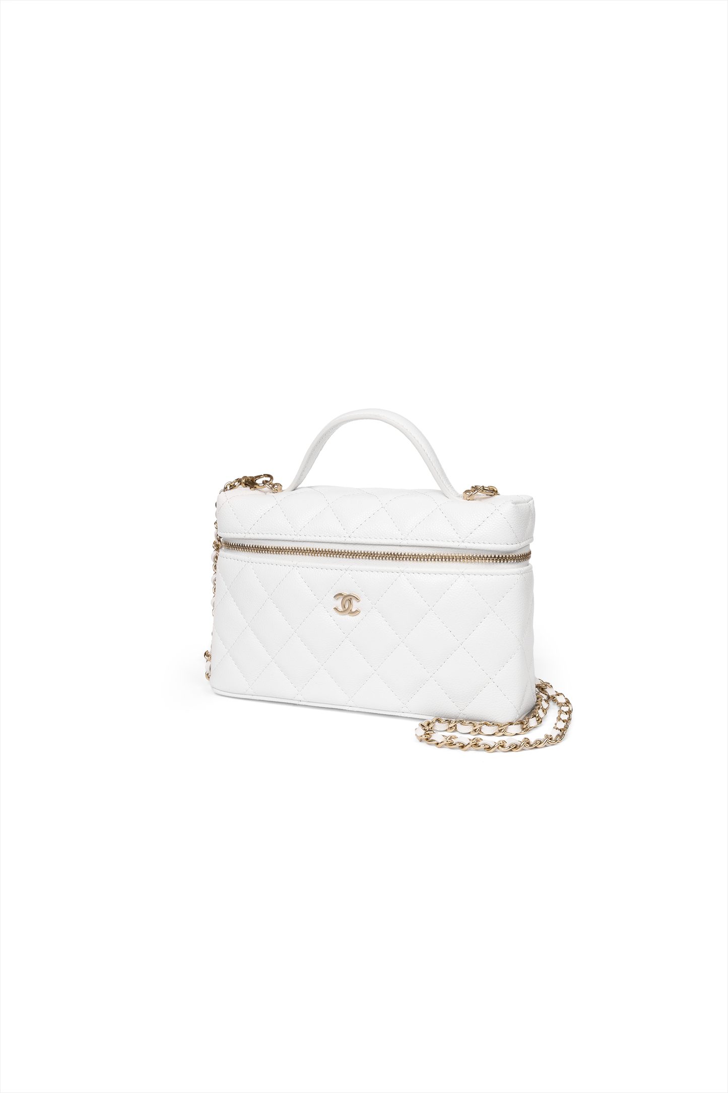 Chanel White Vanity Bag