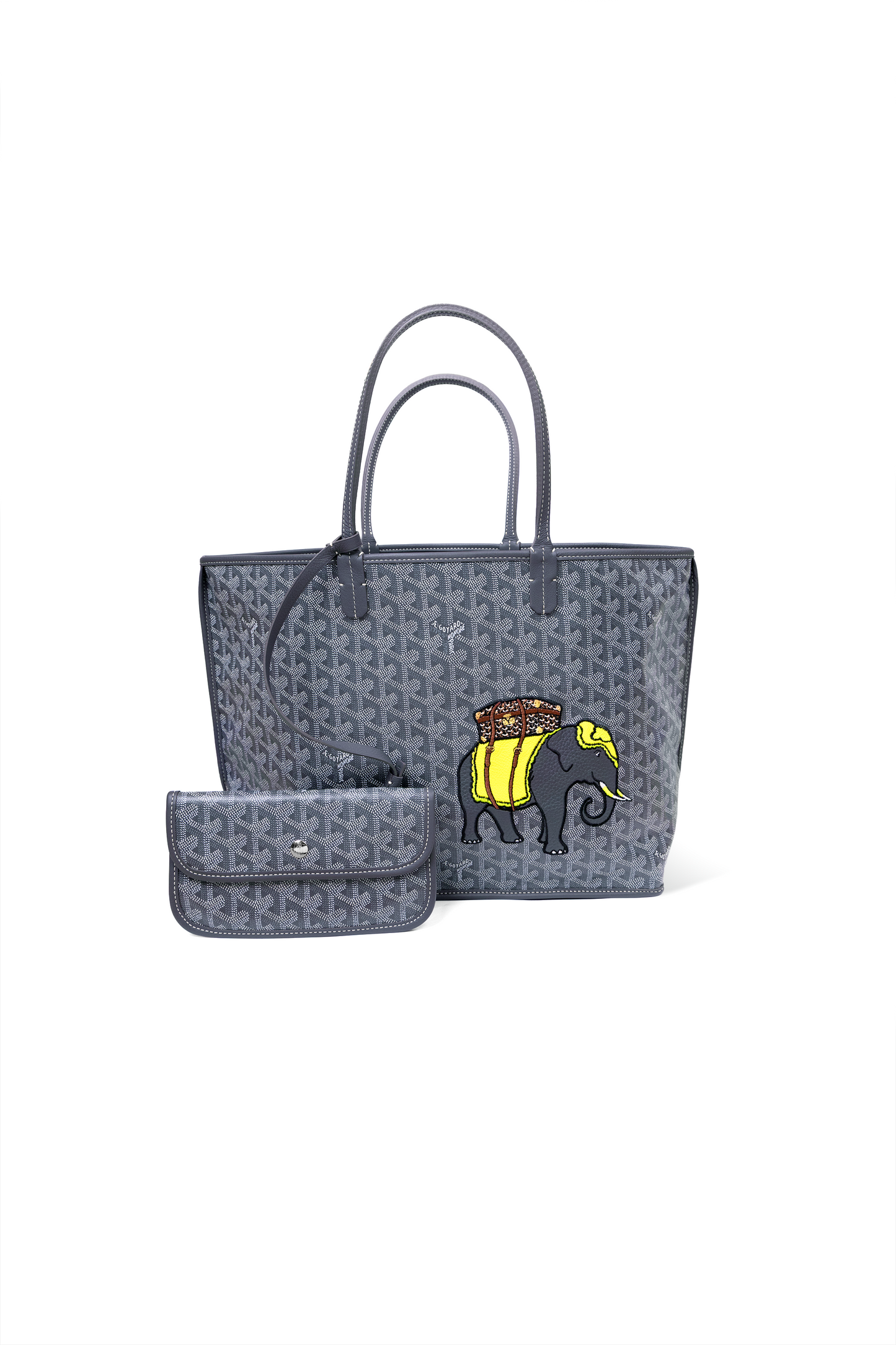 Goyard Grey PM Anjou Reversible Elephant Tote