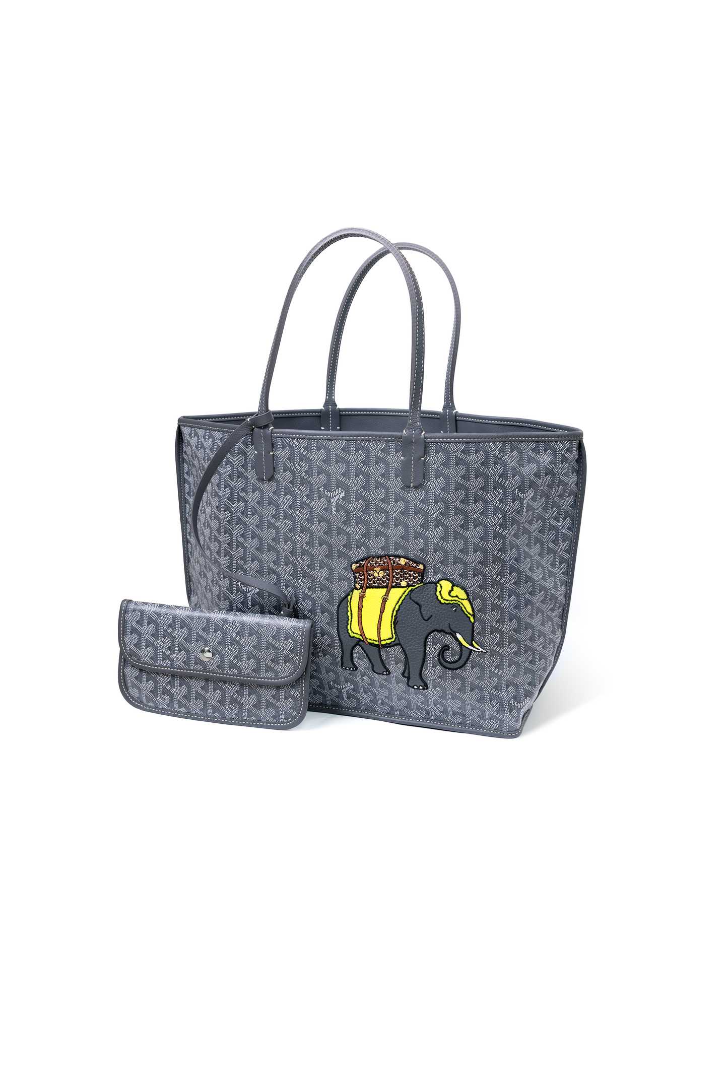 Goyard Grey PM Anjou Reversible Elephant Tote