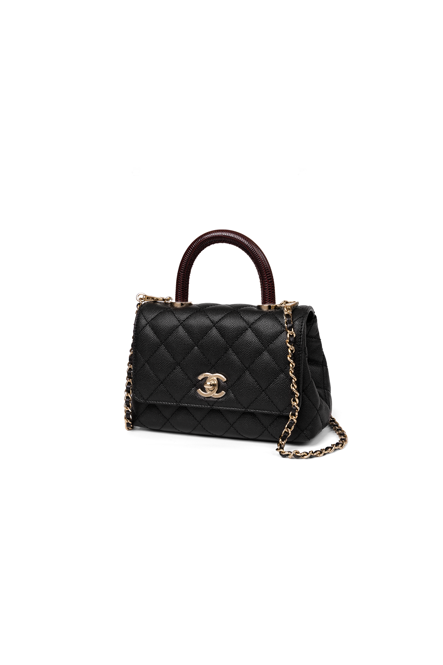 Chanel Black/ Burgundy Coco Handle