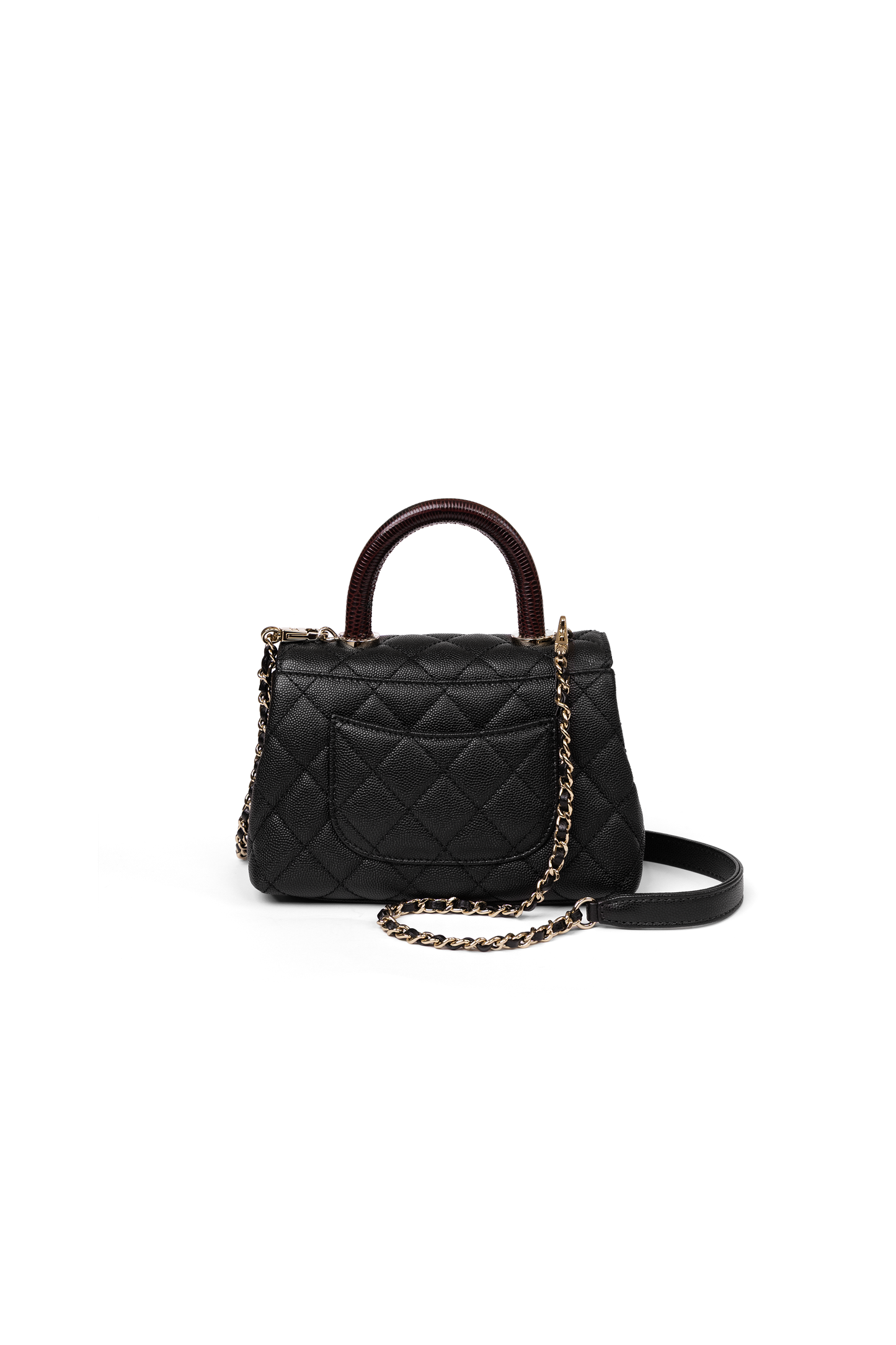 Chanel Black/ Burgundy Coco Handle