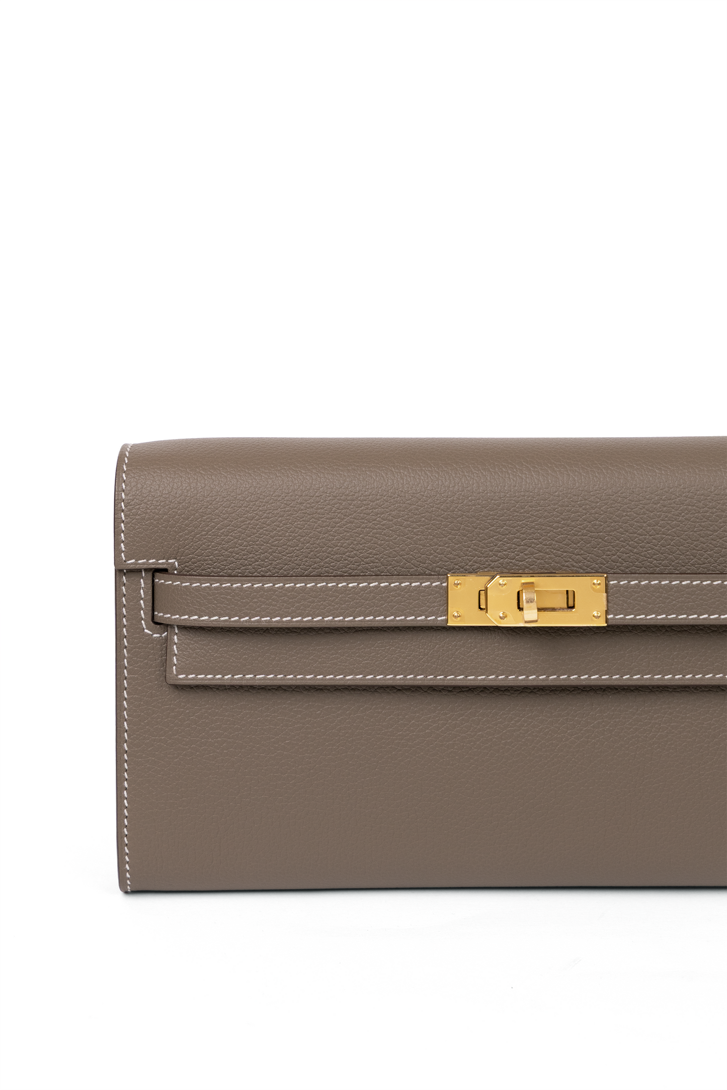Hermes Kelly To Go in Etoupe with Gold Hardware
