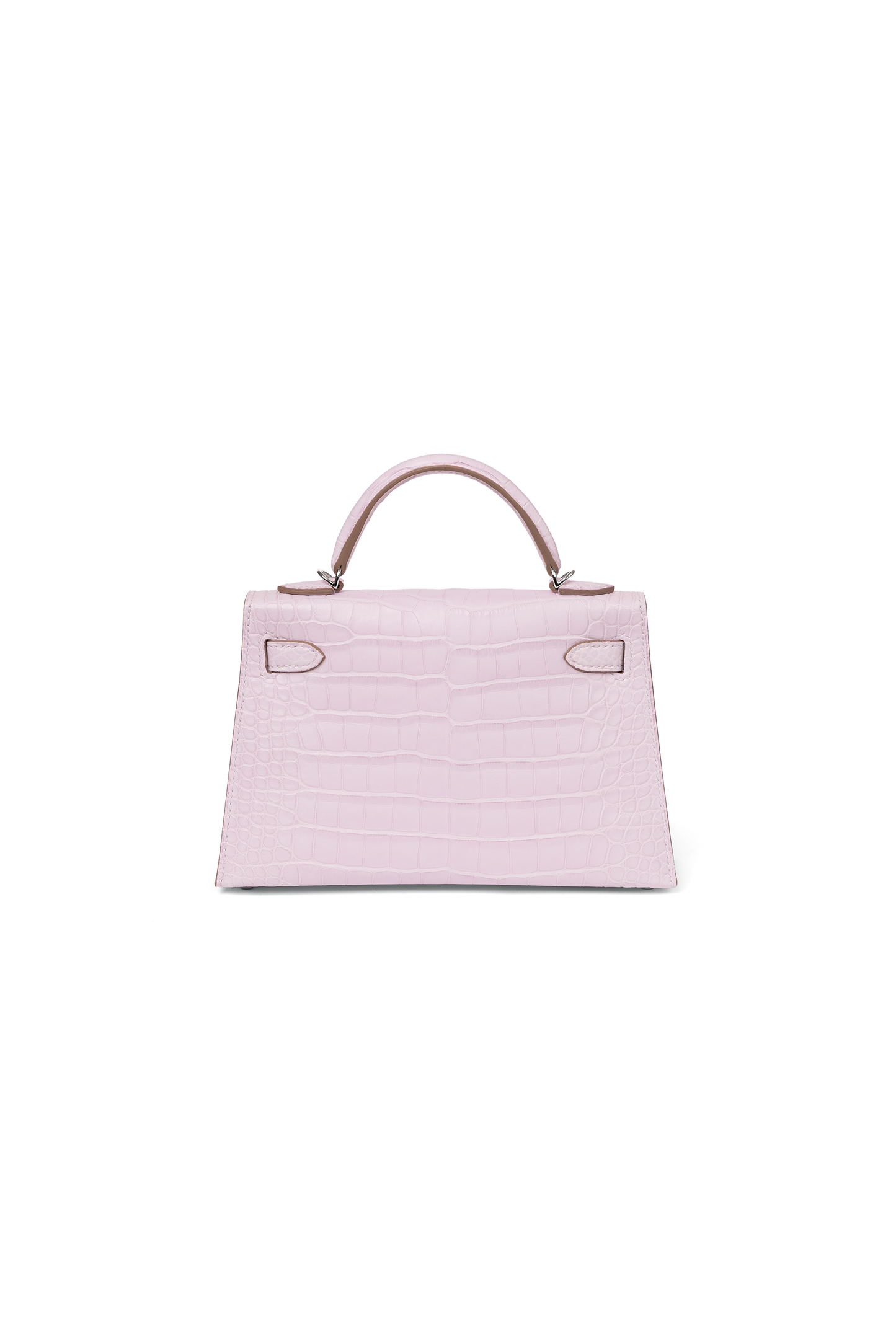 Hermes Mini Kelly Alligator in Mauve Pale with Silver Hardware