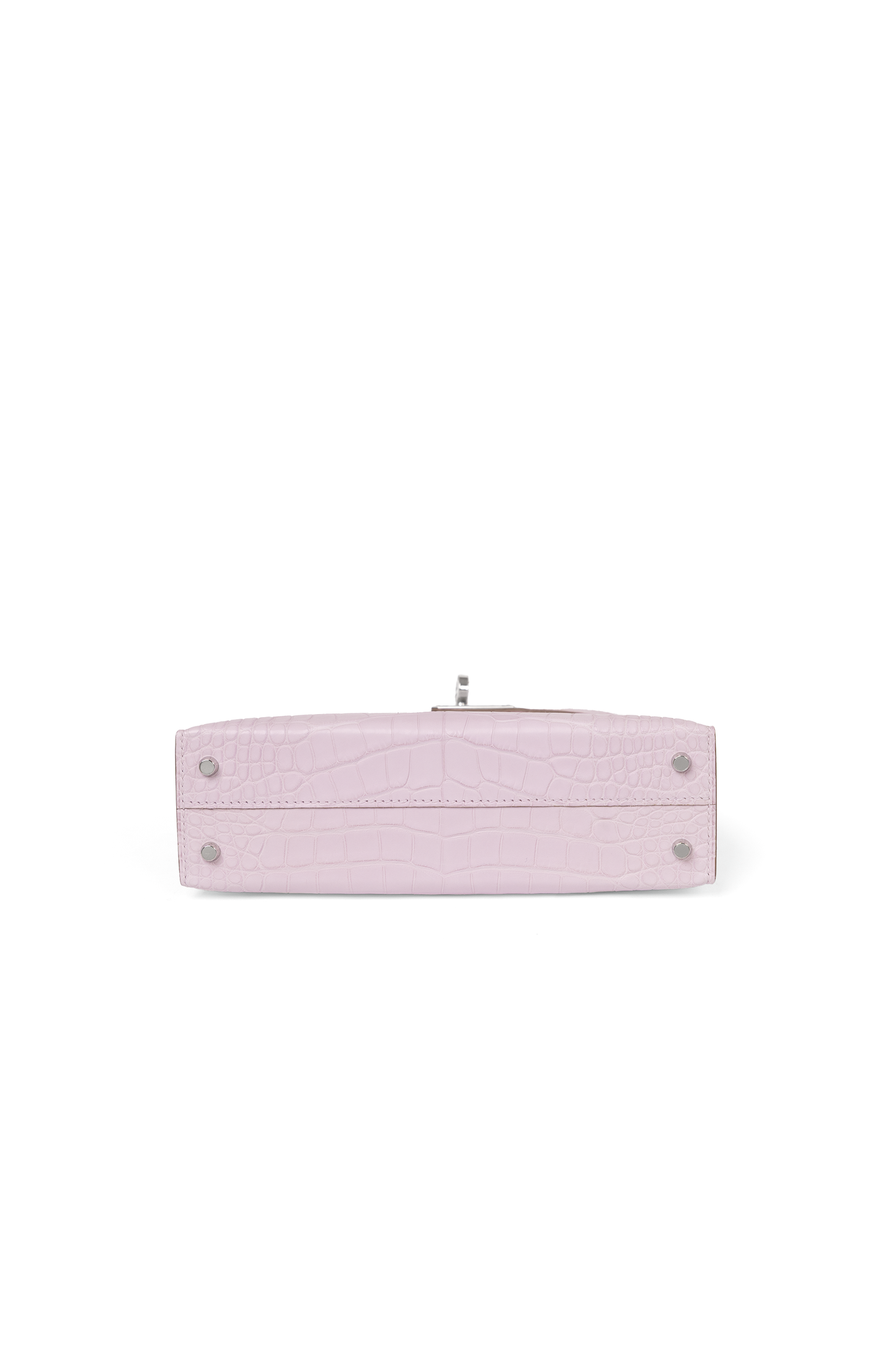 Hermes Mini Kelly Alligator in Mauve Pale with Silver Hardware
