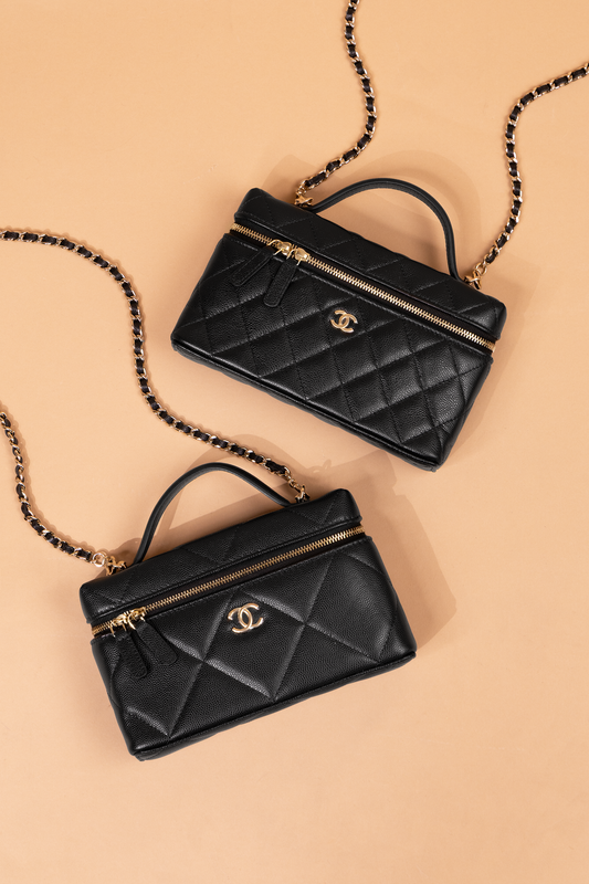 Chanel Black Top Handle Vanity with Chain