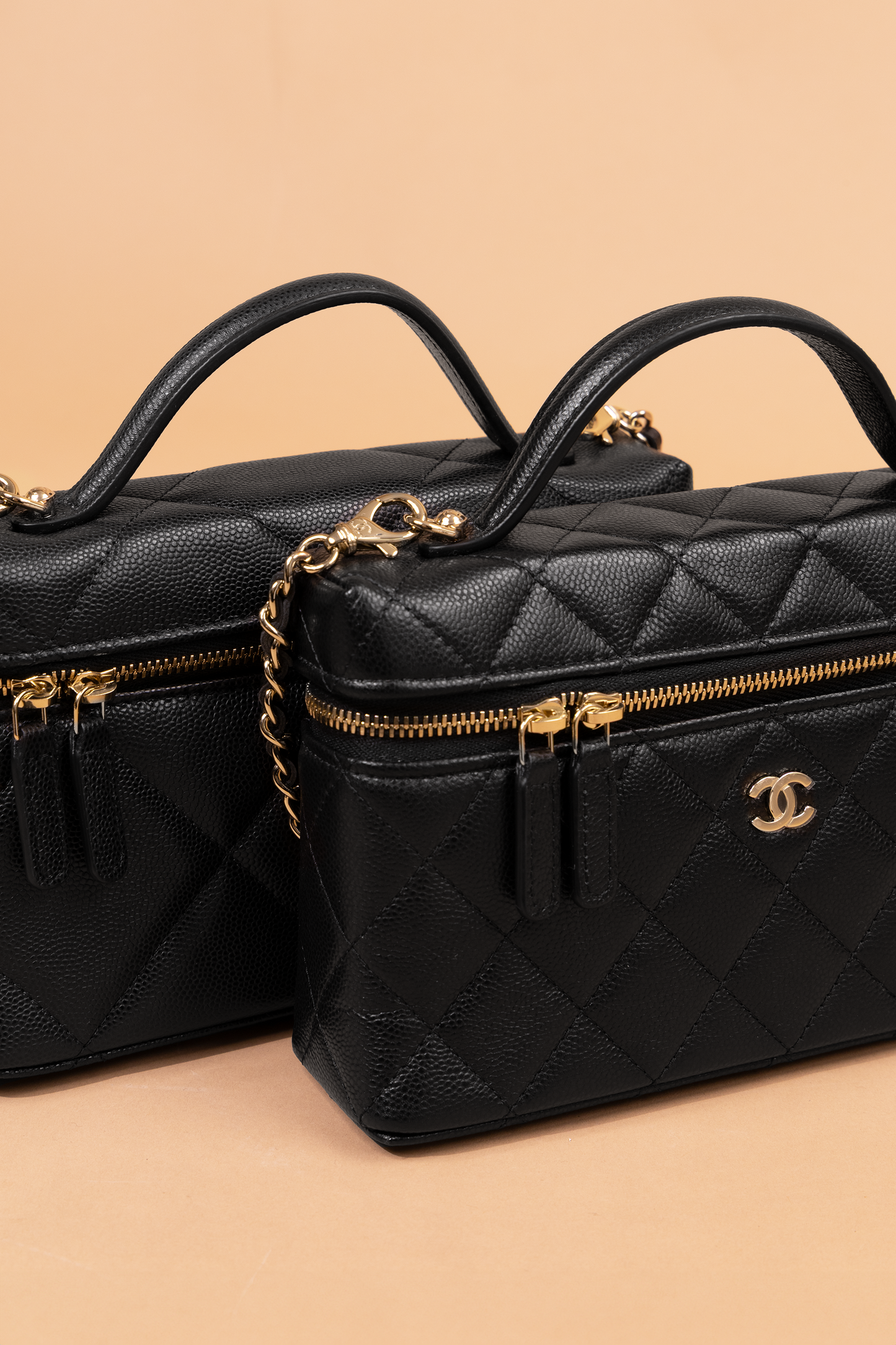 Chanel Black Top Handle Vanity with Chain