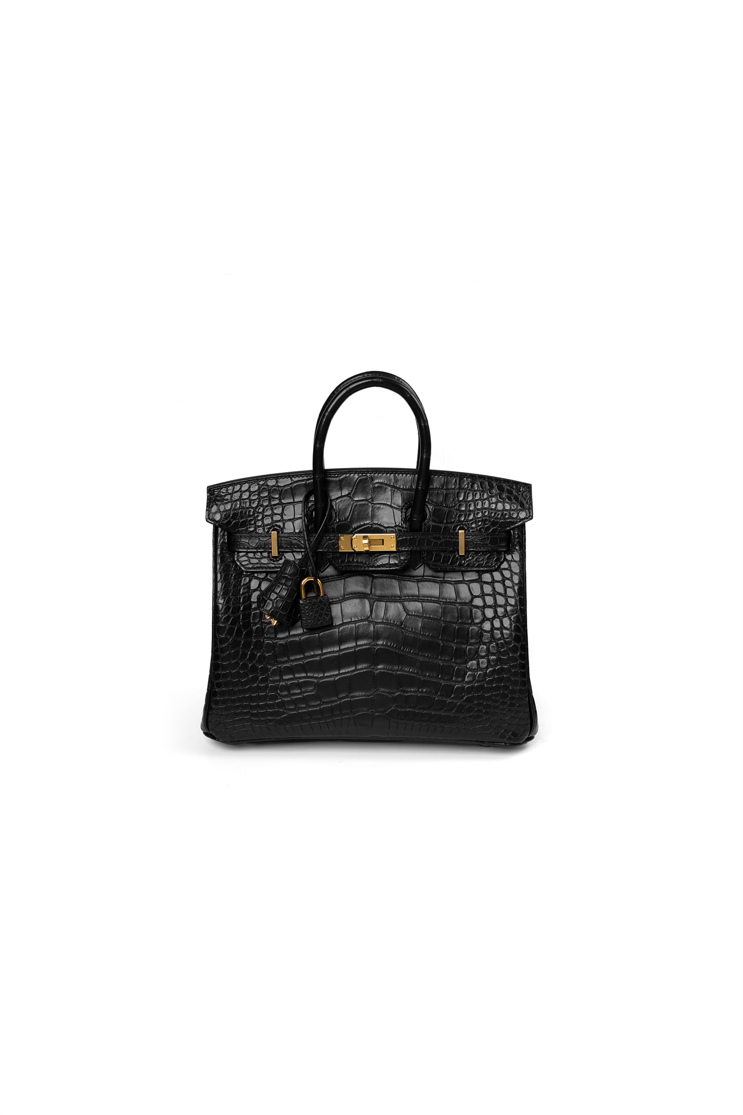 Hermes Birkin 25 Matte Alligator in Black with Gold Hardware
