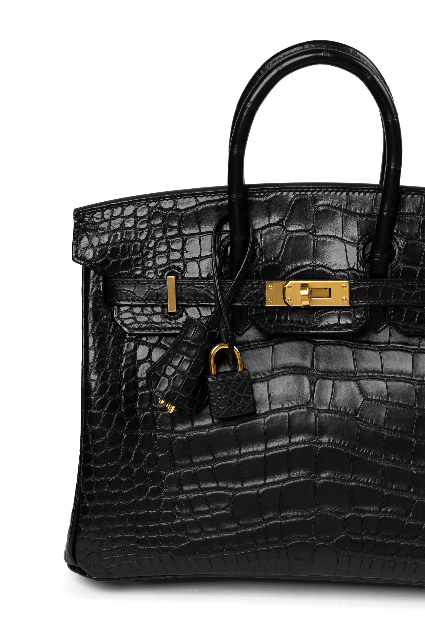 Hermes Birkin 25 Matte Alligator in Black with Gold Hardware