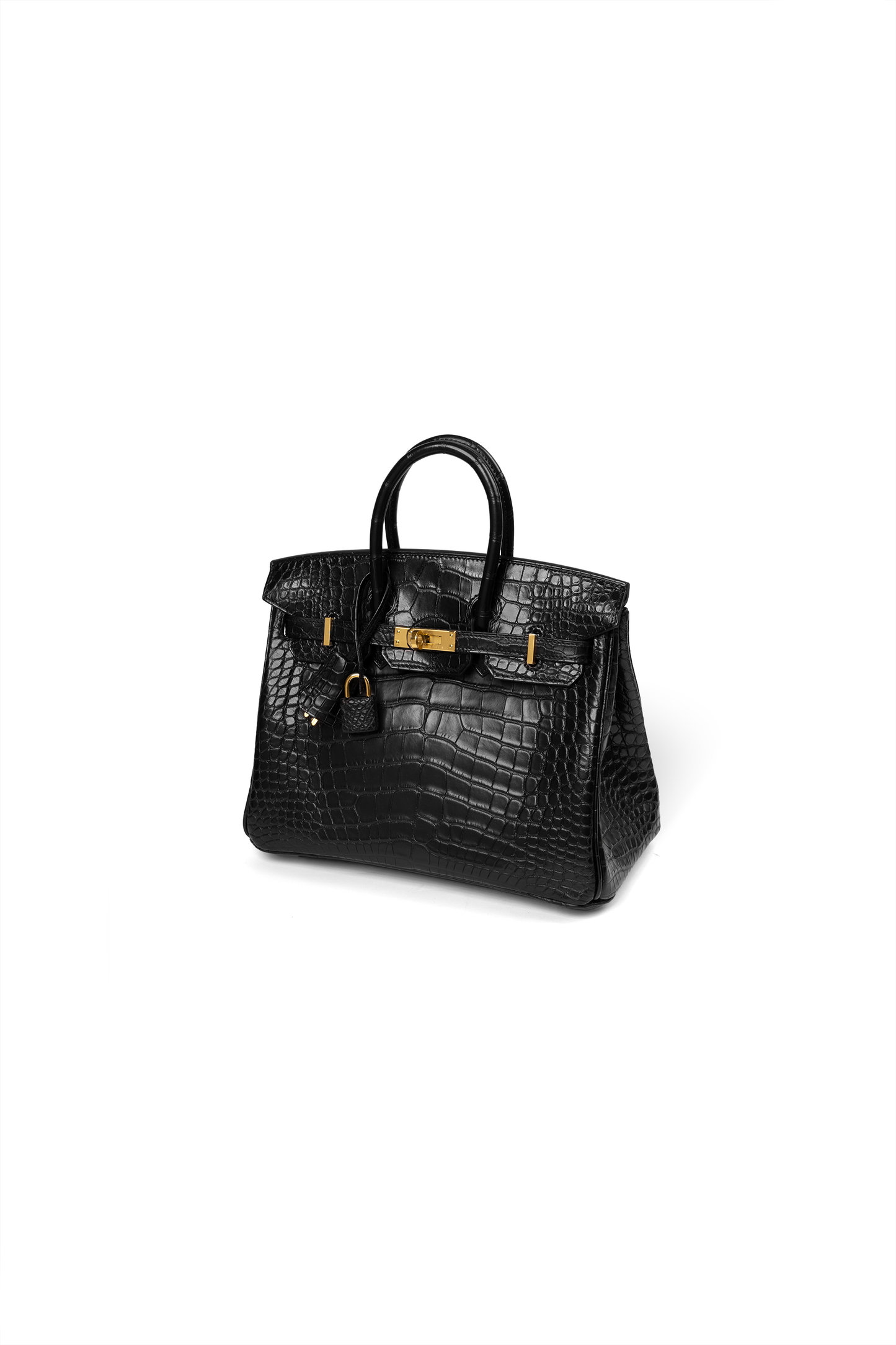Hermes Birkin 25 Matte Alligator in Black with Gold Hardware