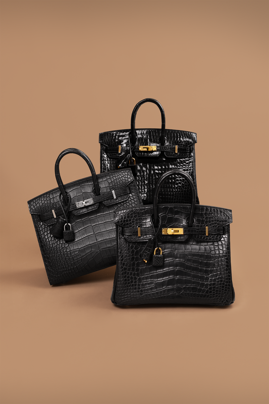 Hermès Birkin 25 Black in Matte Alligator & Shiny Crocodile