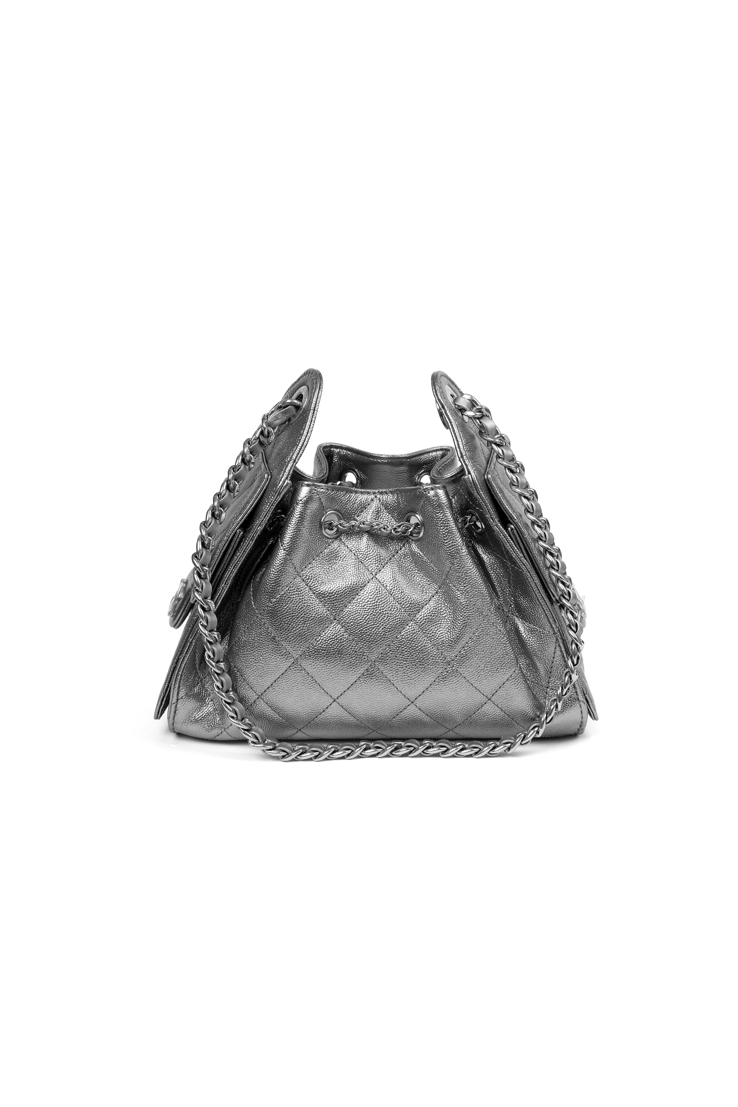 Chanel 25 Mini in Metallic Dark Silver