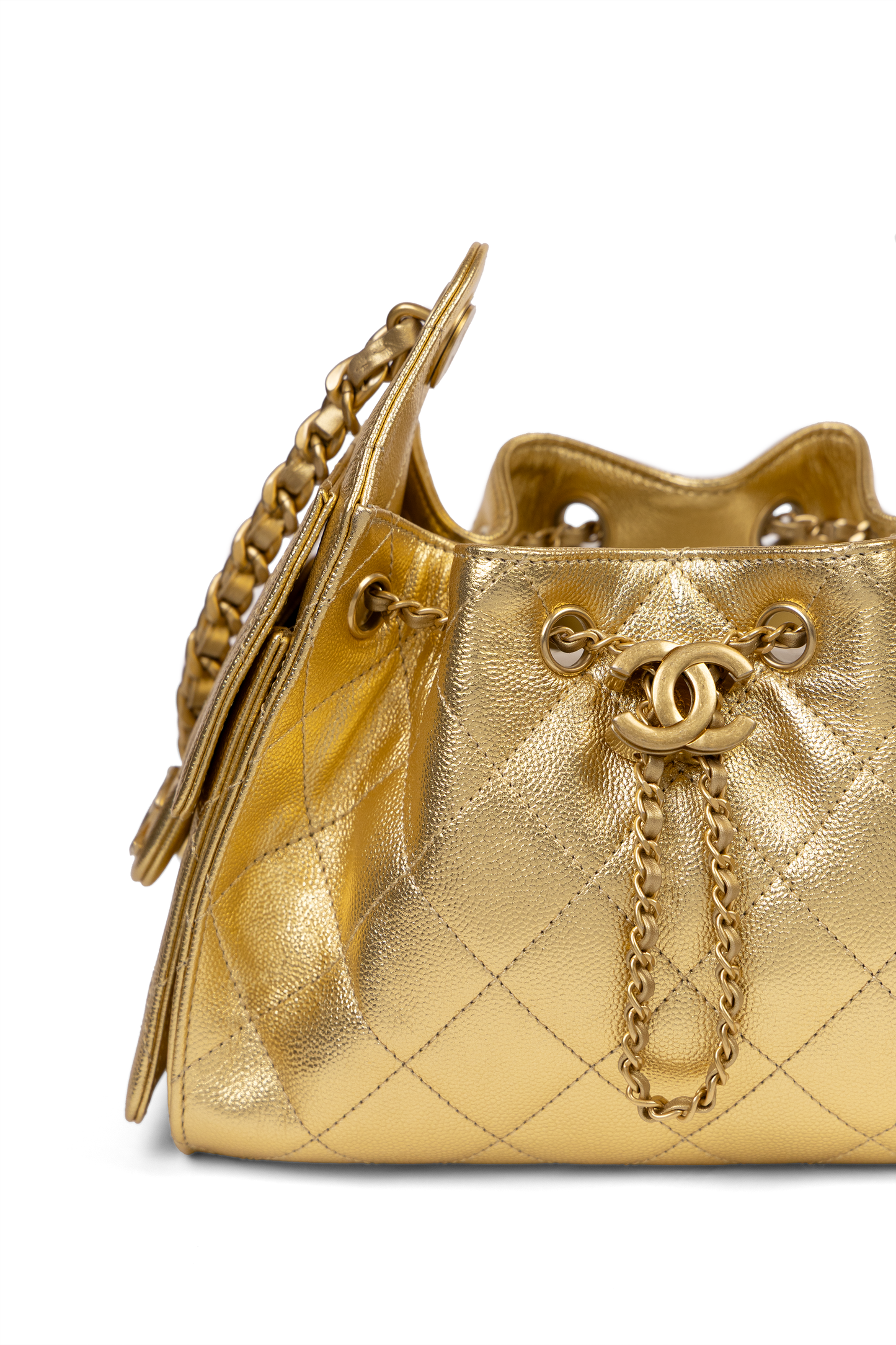 Chanel 25 Mini in Metallic Gold