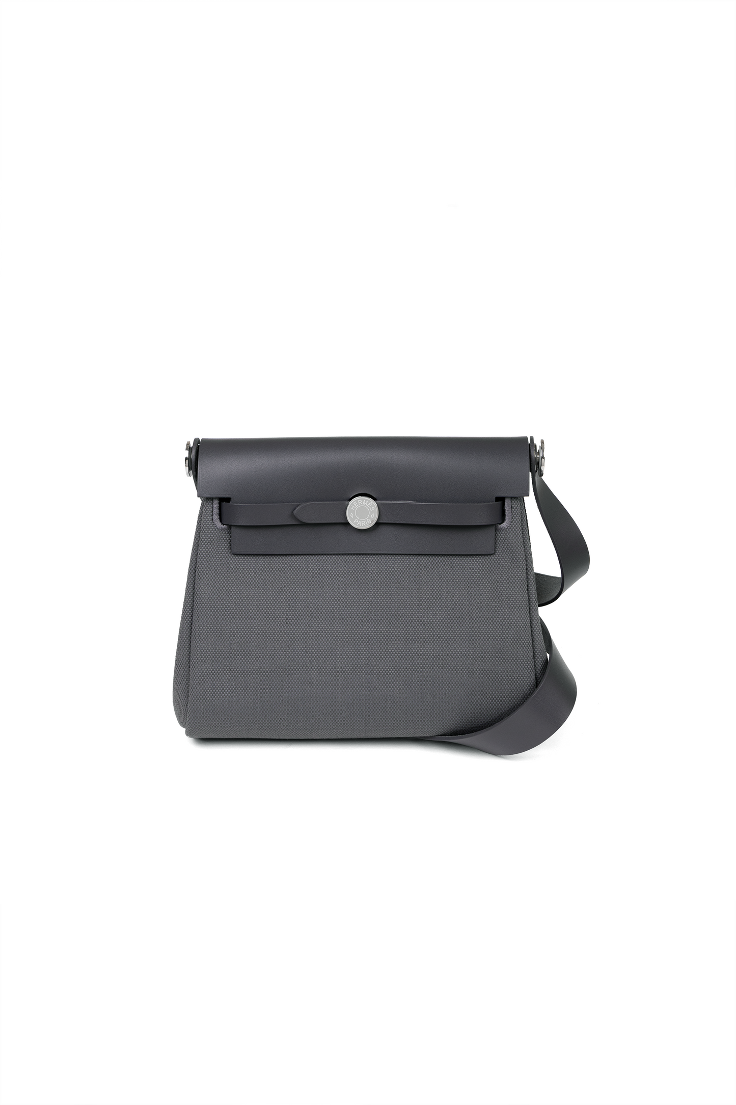 Hermes Mini Herbag in Ardoise with Silver Hardware