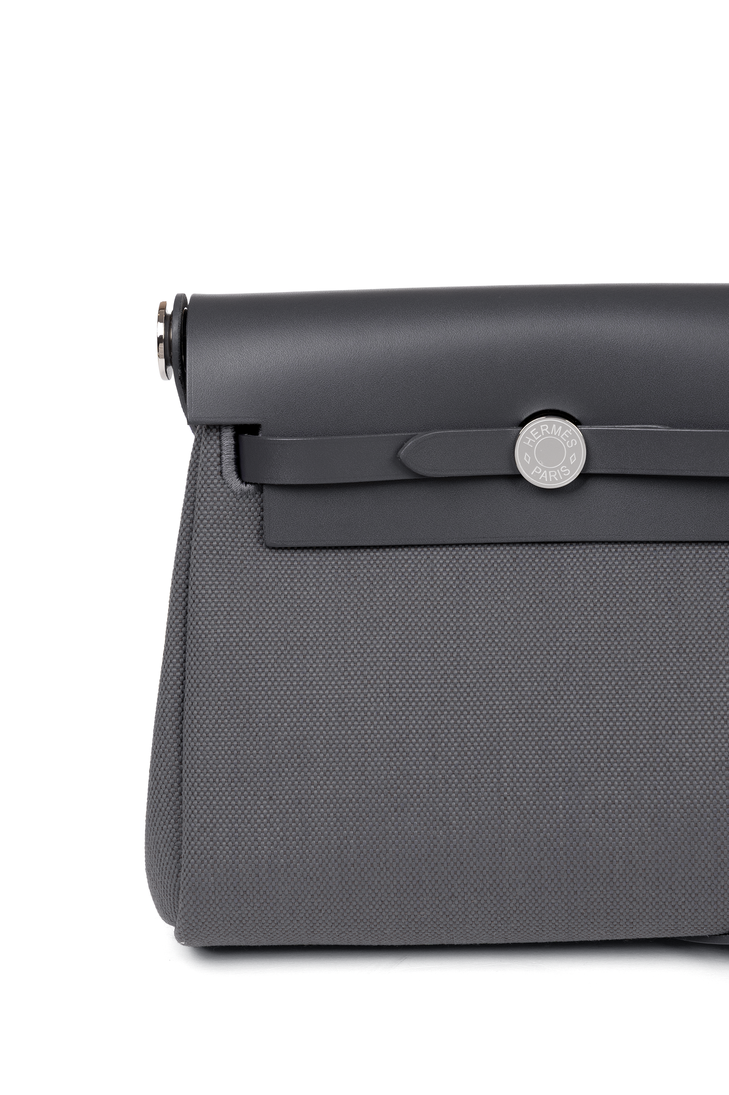 Hermes Mini Herbag in Ardoise with Silver Hardware