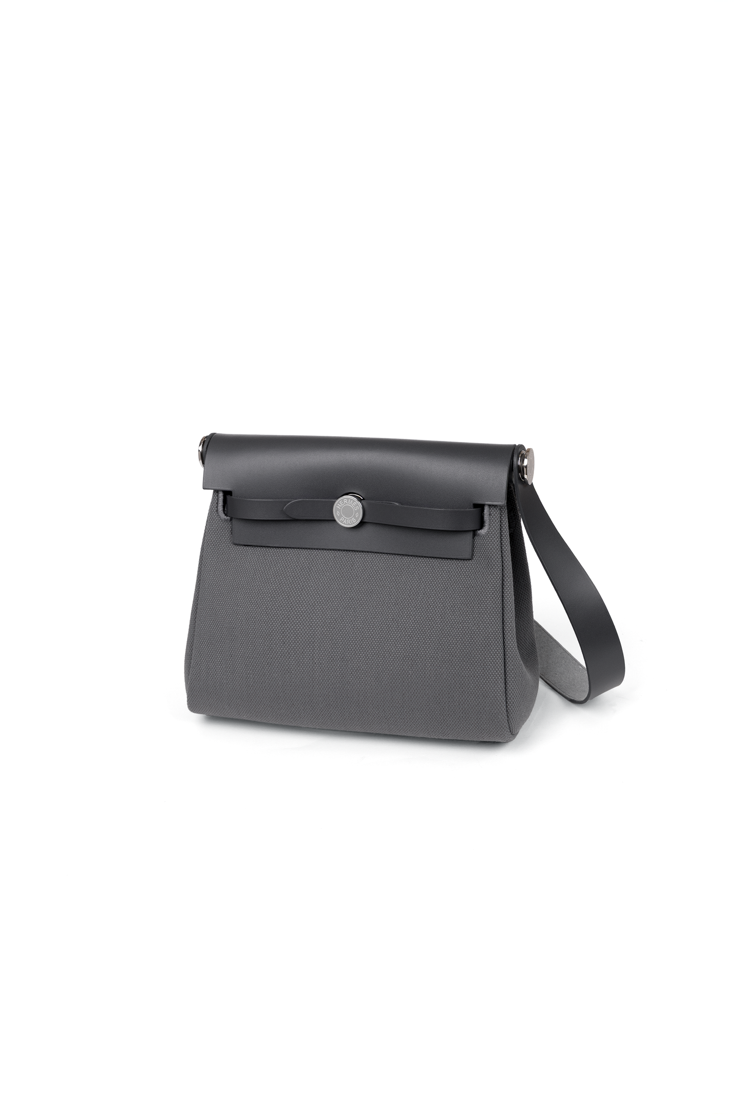 Hermes Mini Herbag in Ardoise with Silver Hardware