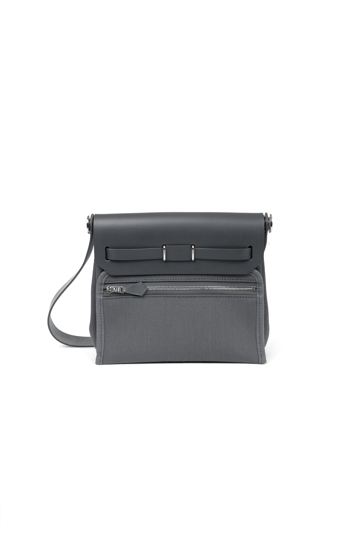 Hermes Mini Herbag in Ardoise with Silver Hardware