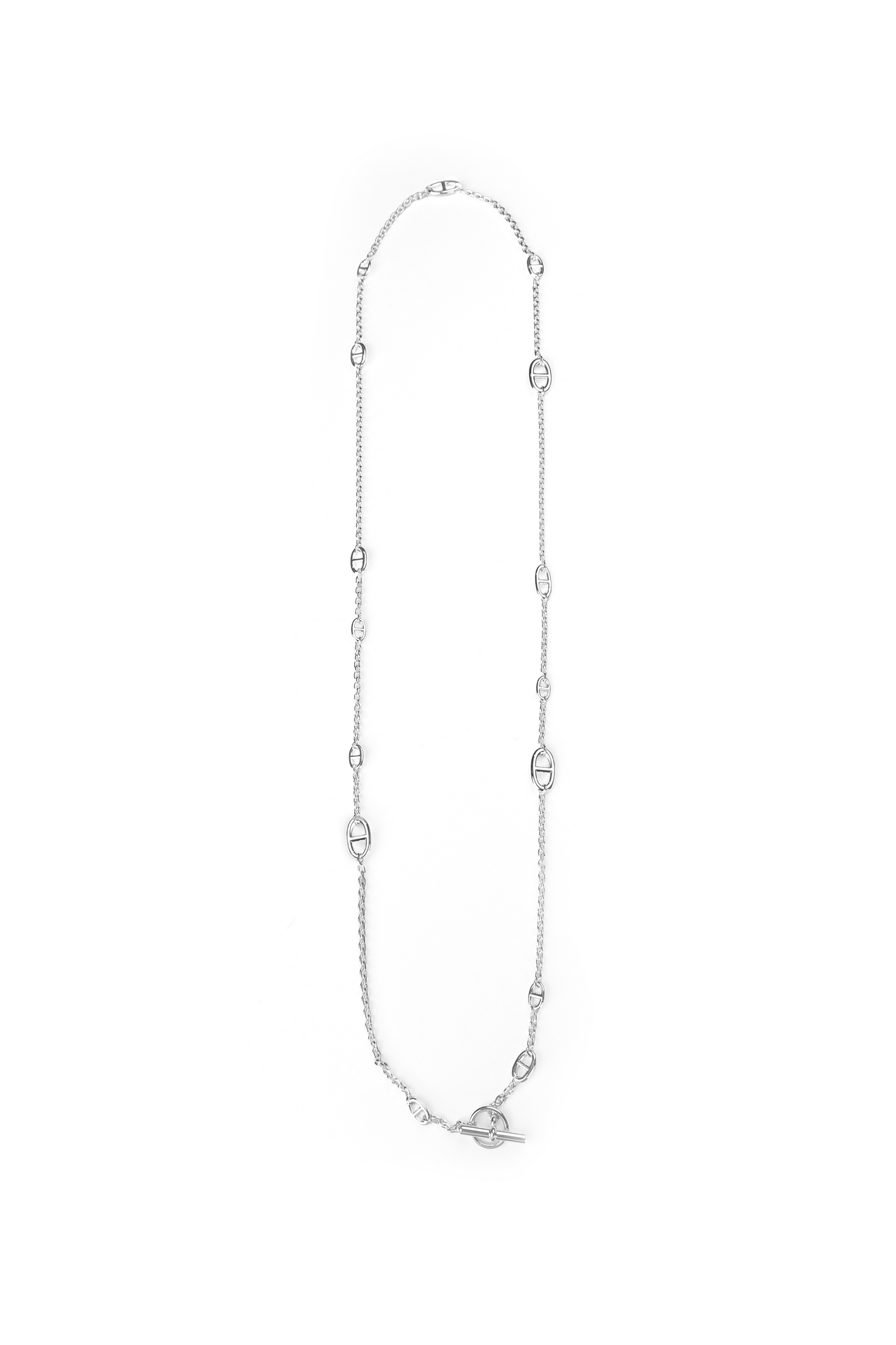 Hermes Farandole Long Necklace in White Gold