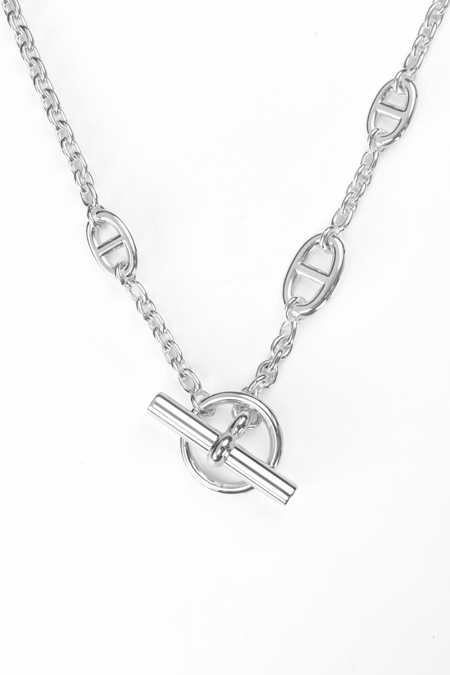 Hermes Farandole Long Necklace in White Gold