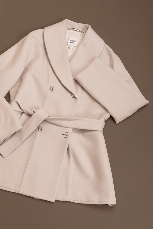 Hermès Coat in Blanc Sable