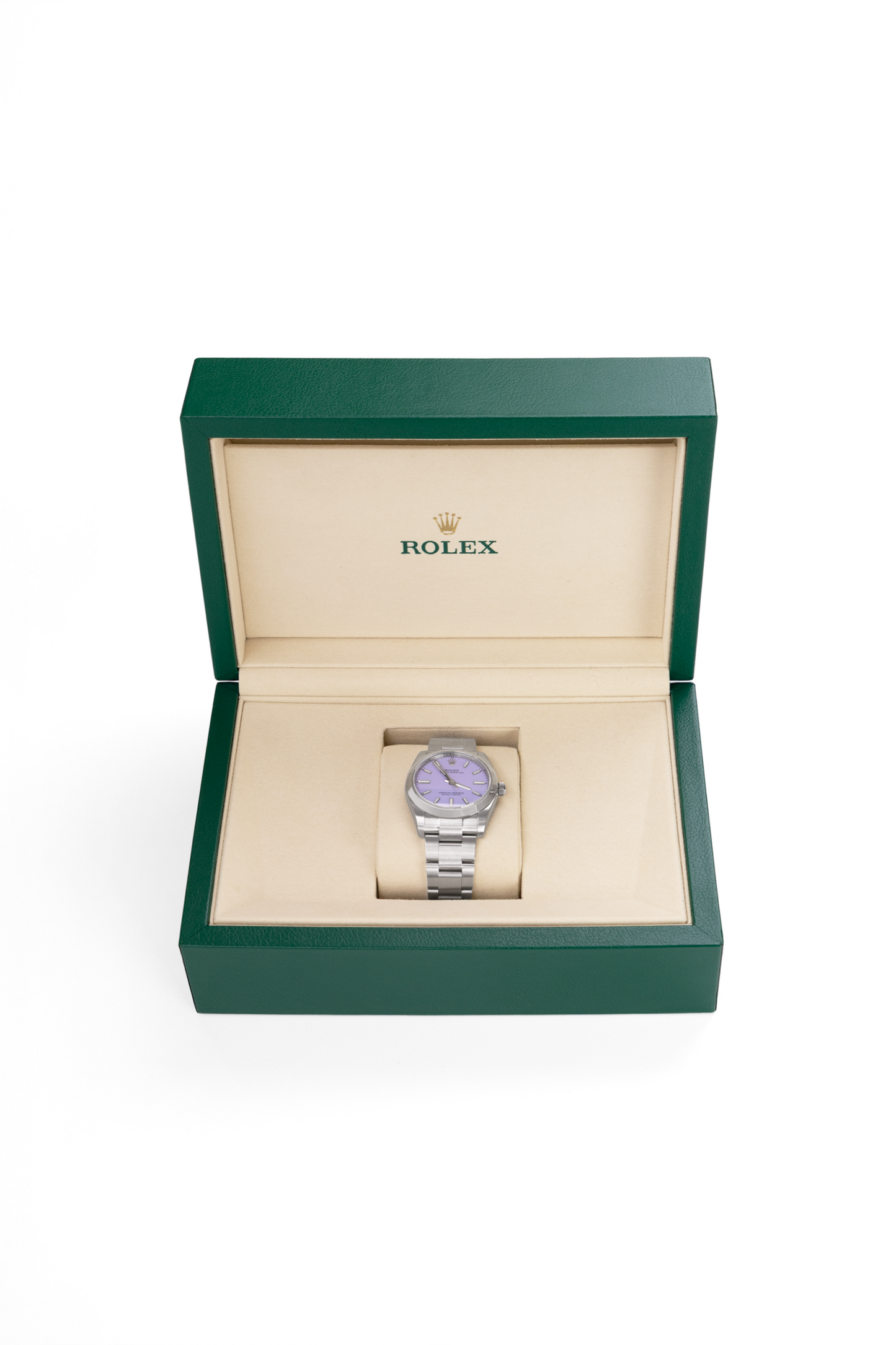 Rolex Oyster Perpetual 36MM Watch in Oystersteel & Lavendar Dial