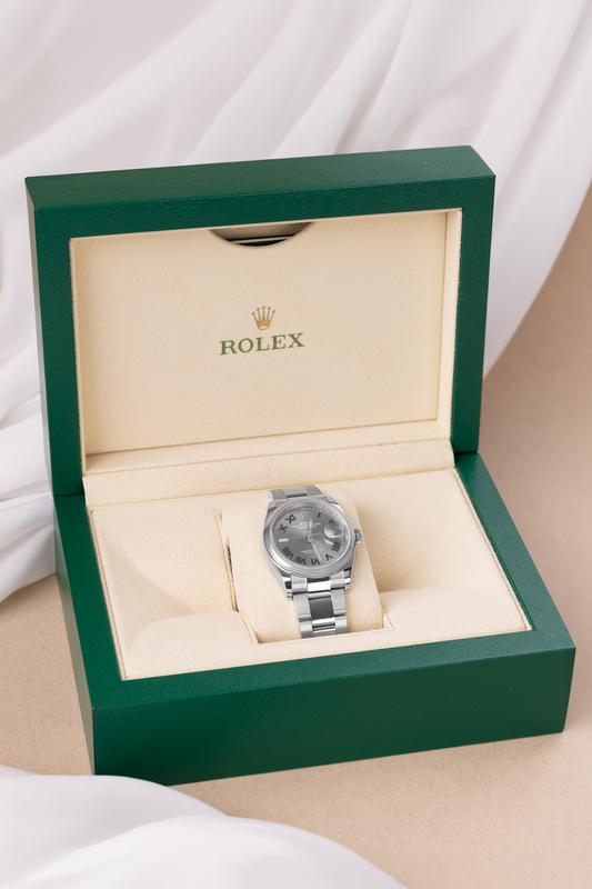 Rolex Oyster Perpetual Datejust Watch with Grey Dial