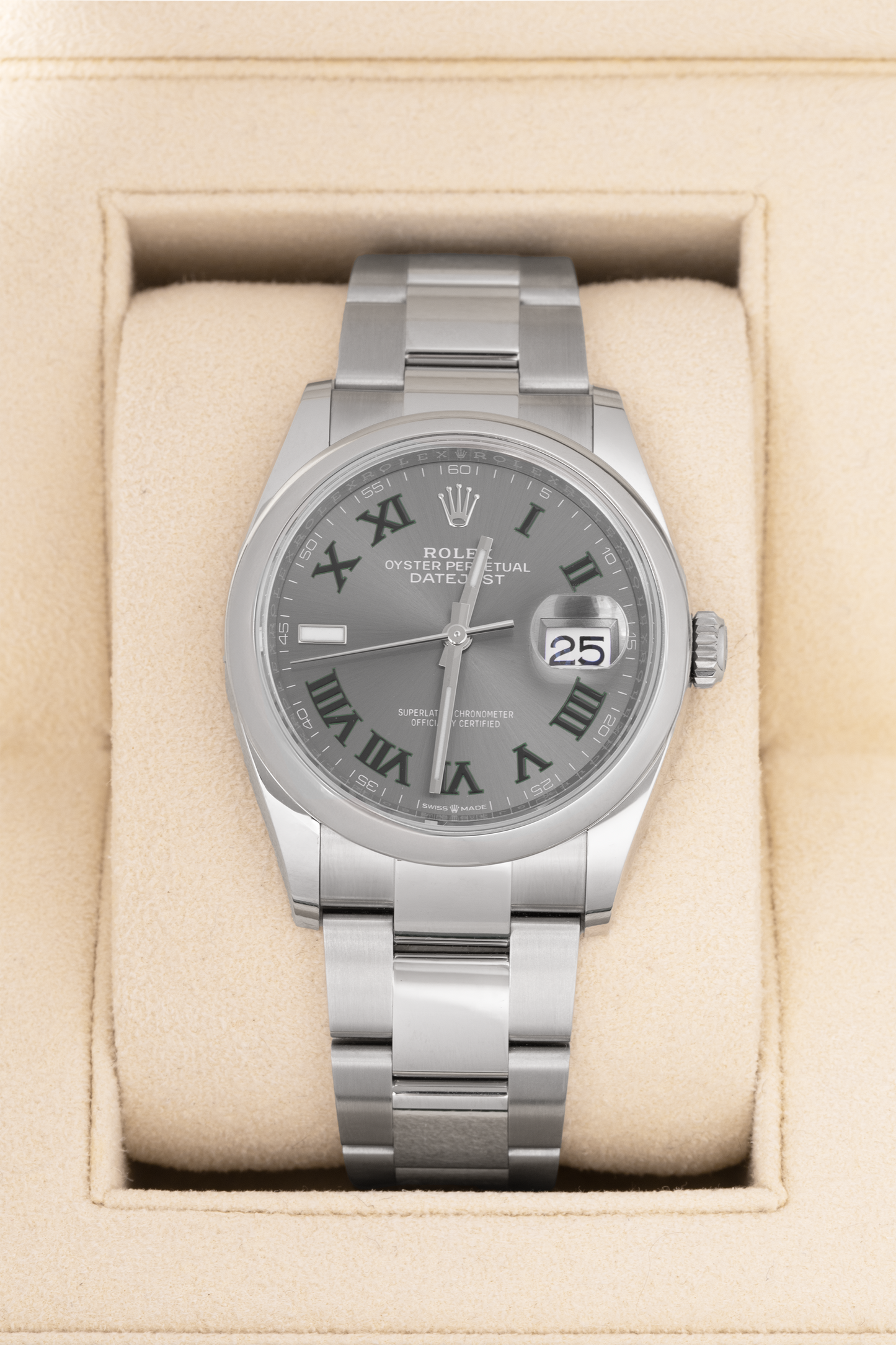 Rolex Oyster Perpetual Datejust Watch with Grey Dial