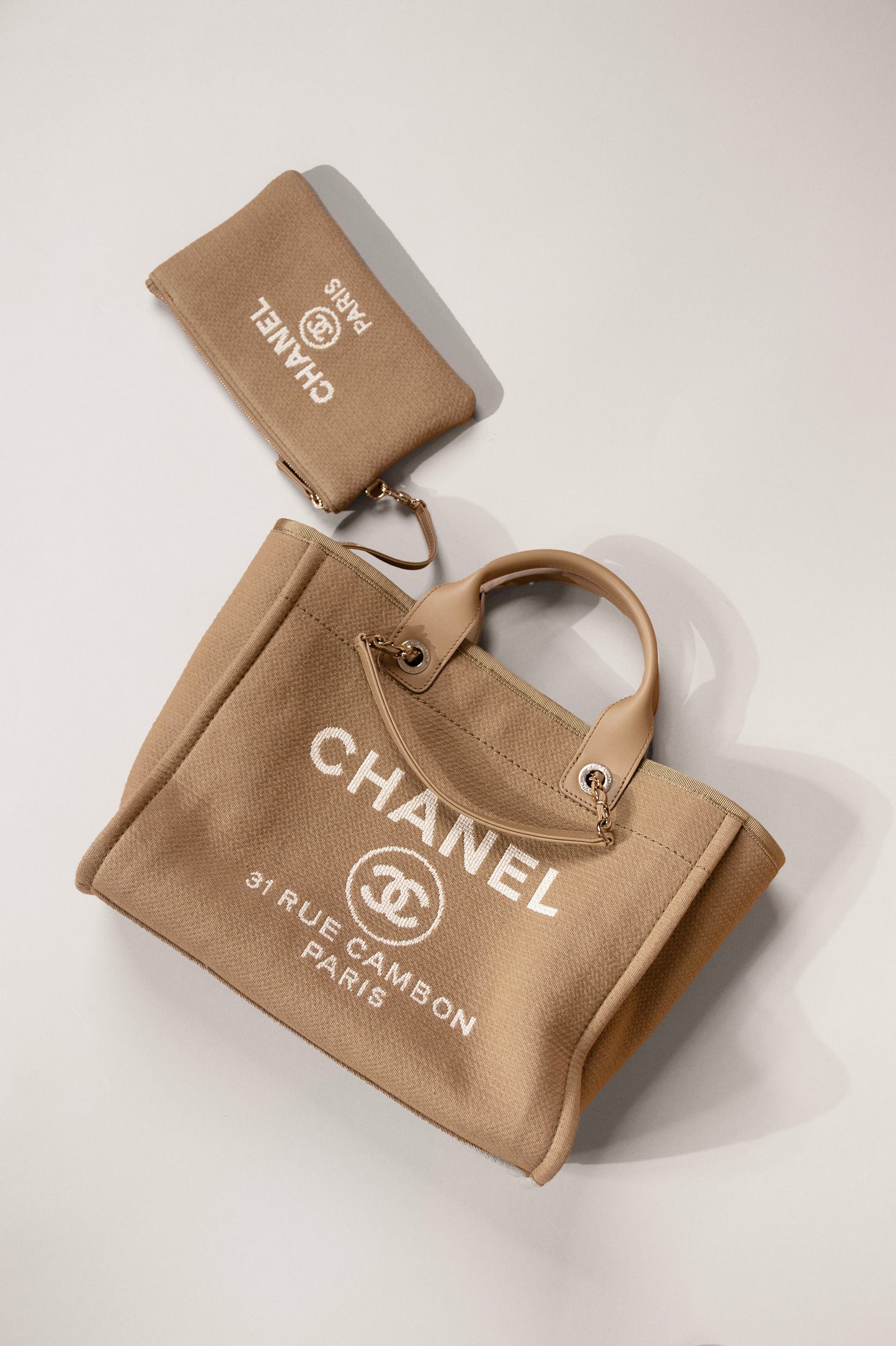 Chanel Large Shopping Bag & Hat in Beige