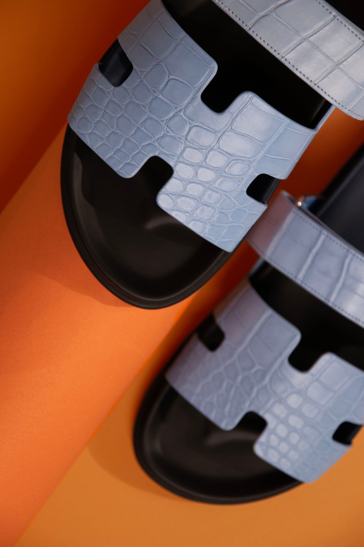 Hermès Chypre Sandals Matte Alligator in Light Blue