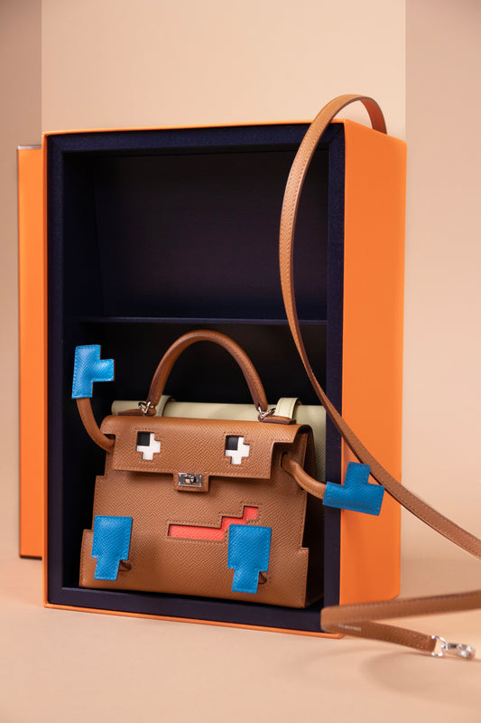 Hermès Kelly Mini Doll Picto in Gold PHW