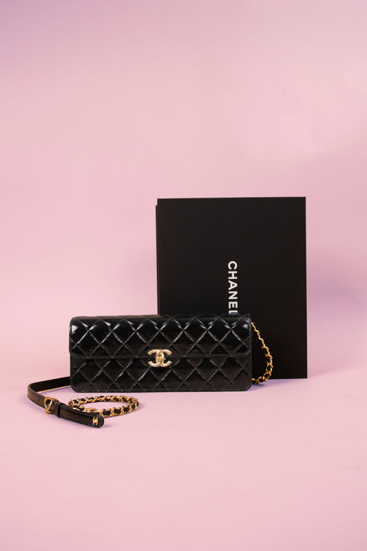 Chanel Black Long Clutch with Chain