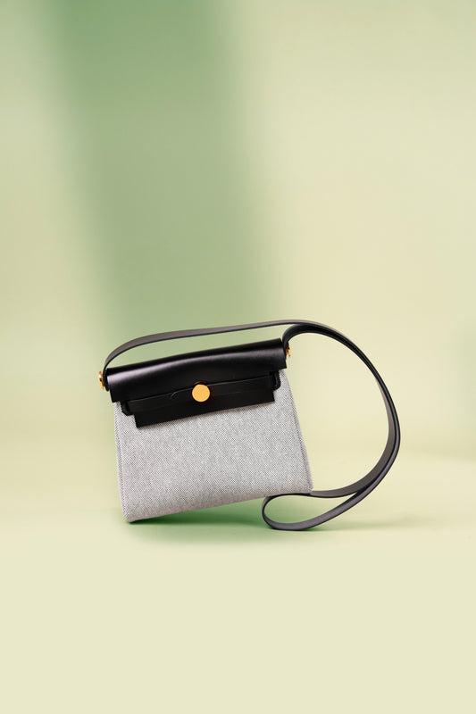Hermès Mini Herbag Zip 20 Toile Black